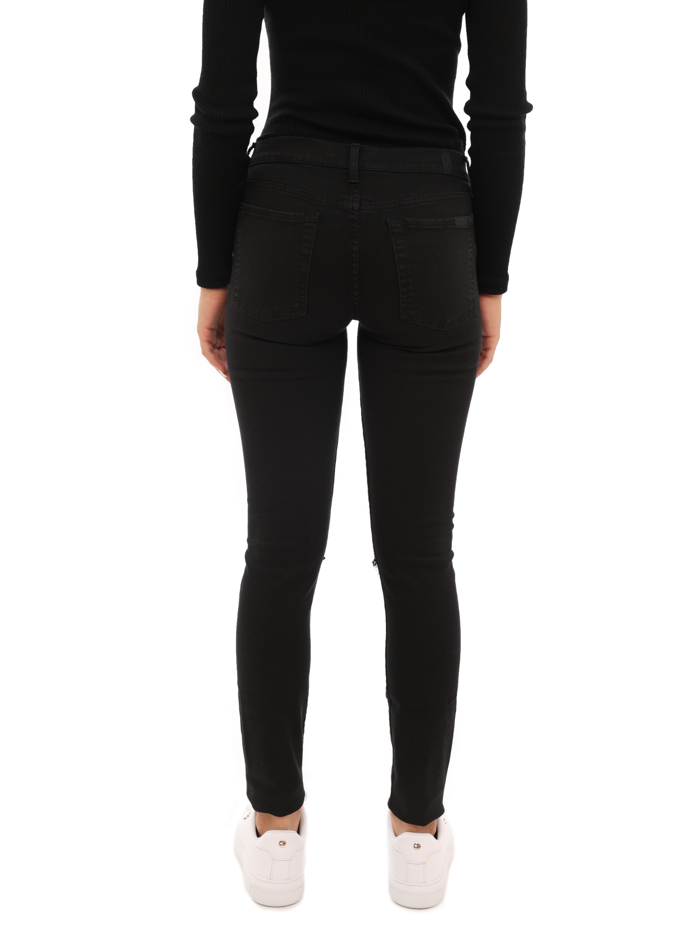 Джинсы скинни 7 For All Mankind SWT5260BG черные женские — купить в интернет-магазине Verdistore