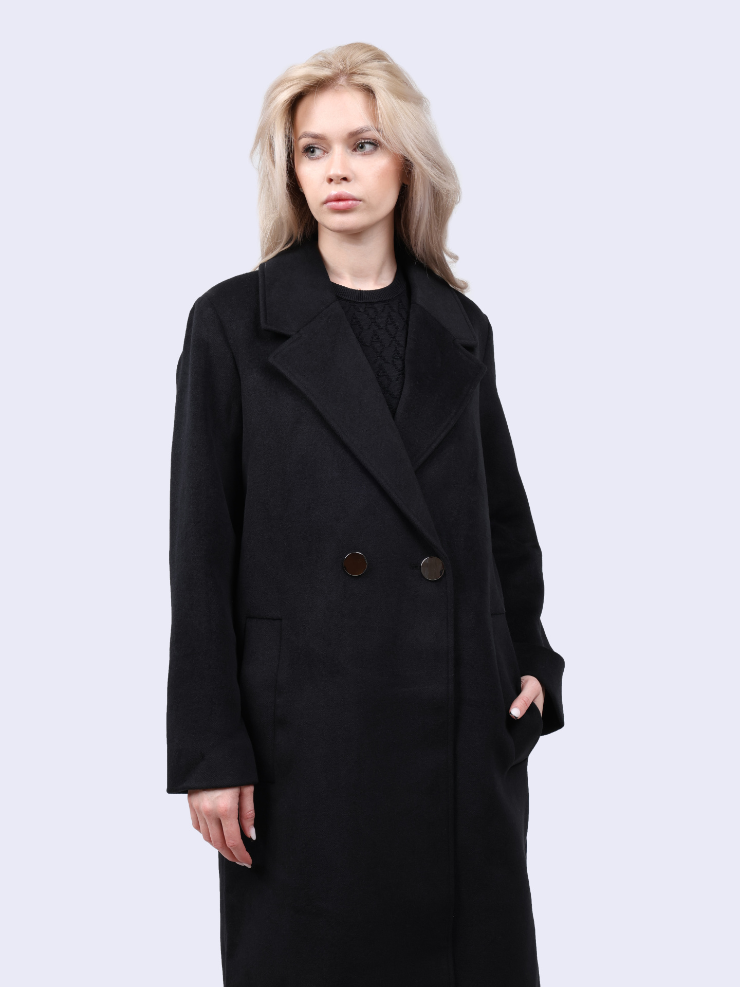 Пальто Armani Exchange XW000035 AF10257 UC001 черное женское двубортное — купить в интернет-магазине Verdistore