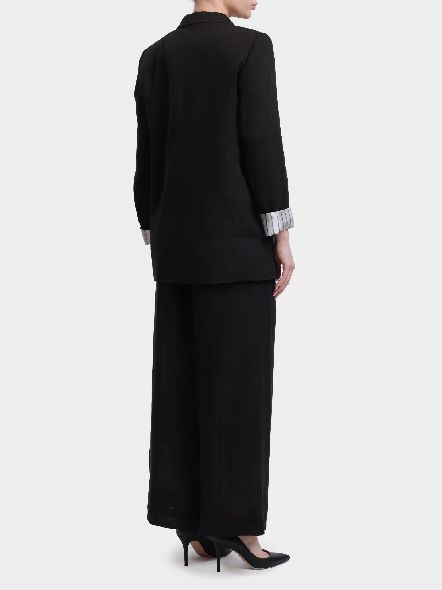 Брюки Marella Sport MLSUOMO 006 черные женские льняные прямого кроя — купить в интернет-магазине Verdistore