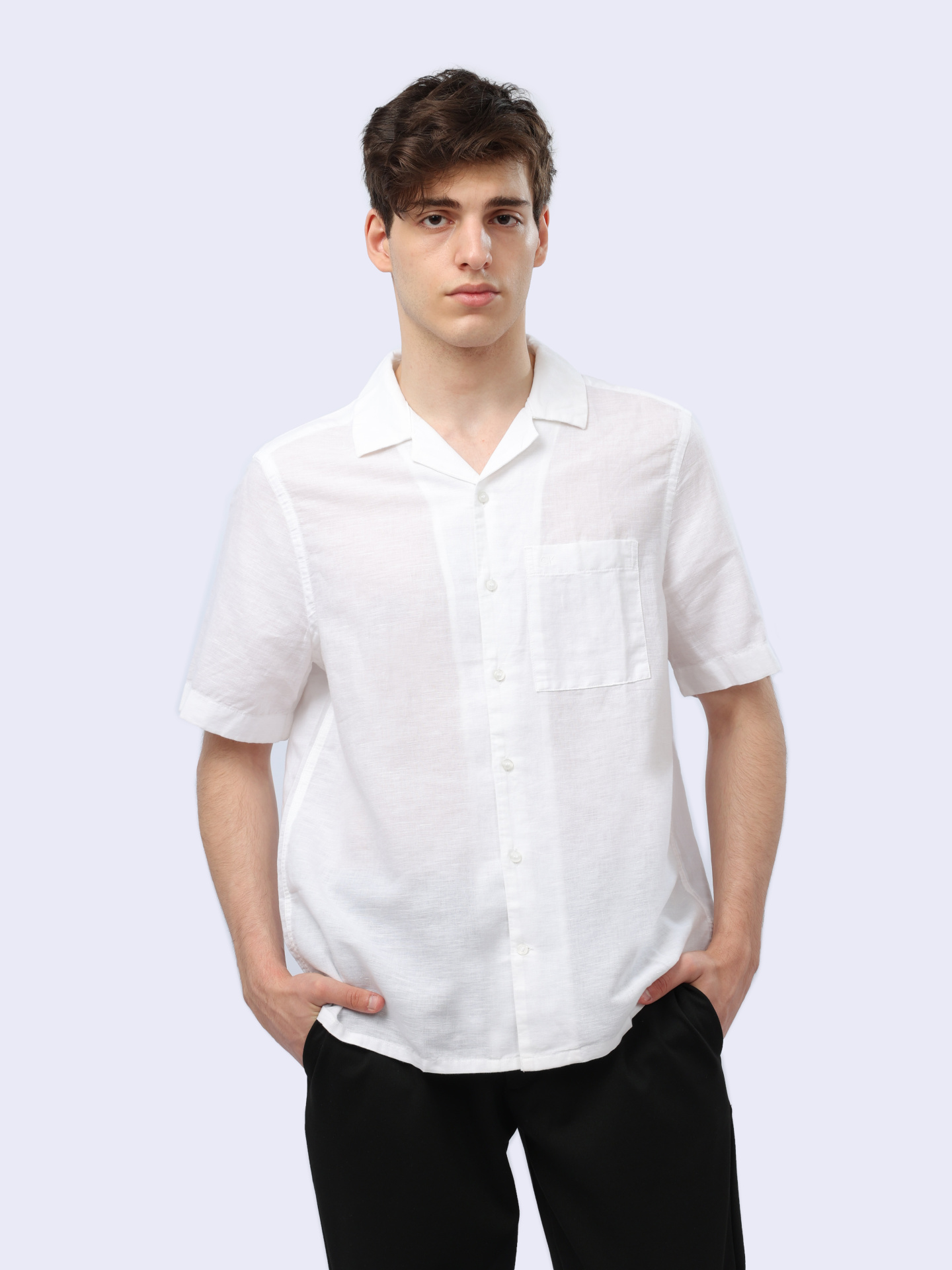 Рубашка Calvin Klein K10K109521 белая мужская — купить в интернет-магазине Verdistore