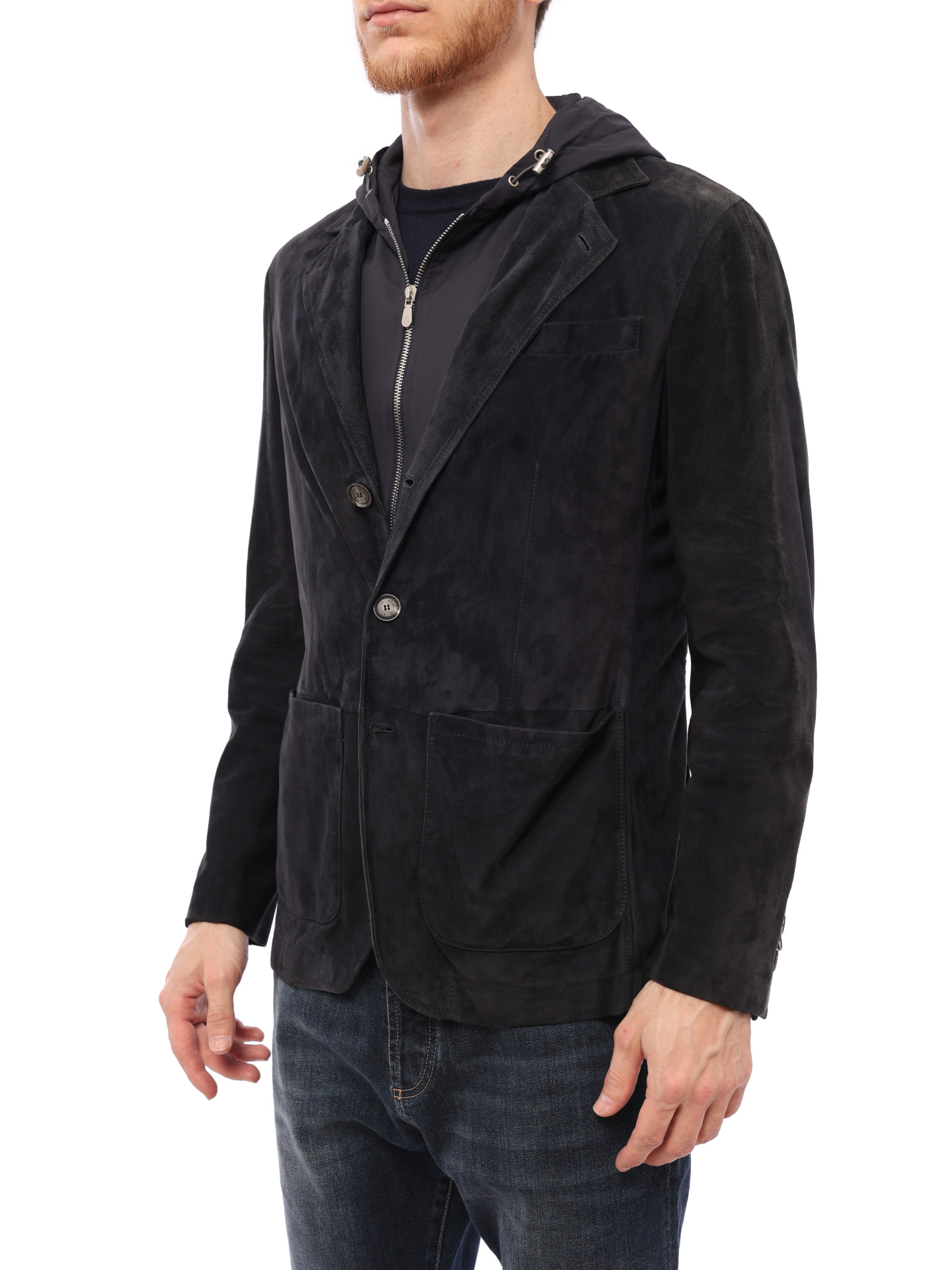 Куртка Brunello Cucinelli MPCLN1316 комбинированная мужская из замши — купить в интернет-магазине Verdistore