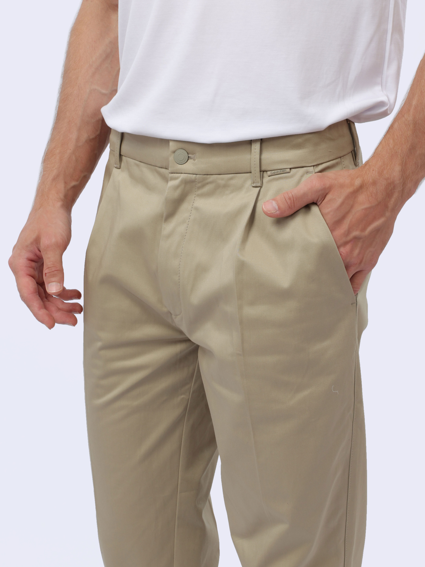 Брюки Calvin Klein K10K110965 бежевые мужские — купить в интернет-магазине Verdistore