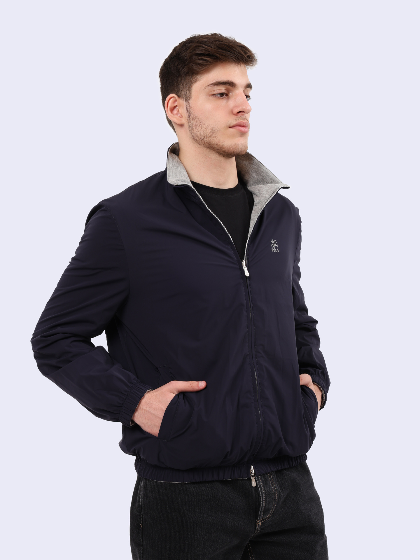 Бомбер Brunello Cucinelli MM40A7433G CBJ47 темно-синий мужской — купить в интернет-магазине Verdistore