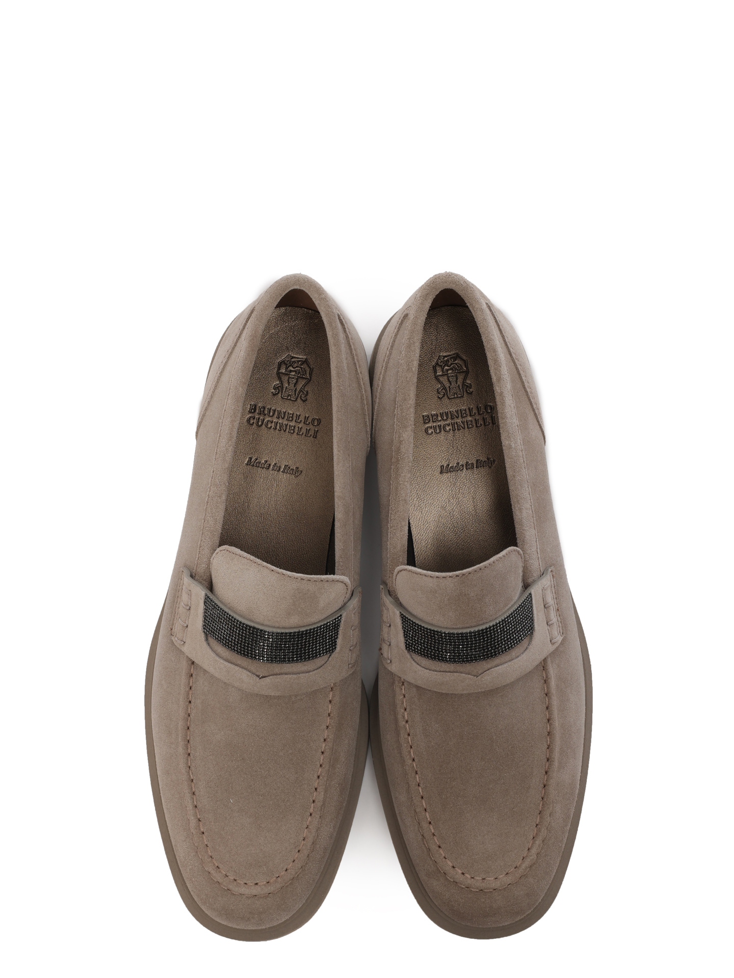 Лоферы Brunello Cucinelli MZSFGB1120 C5859 бежевые женские из замши — купить в интернет-магазине Verdistore