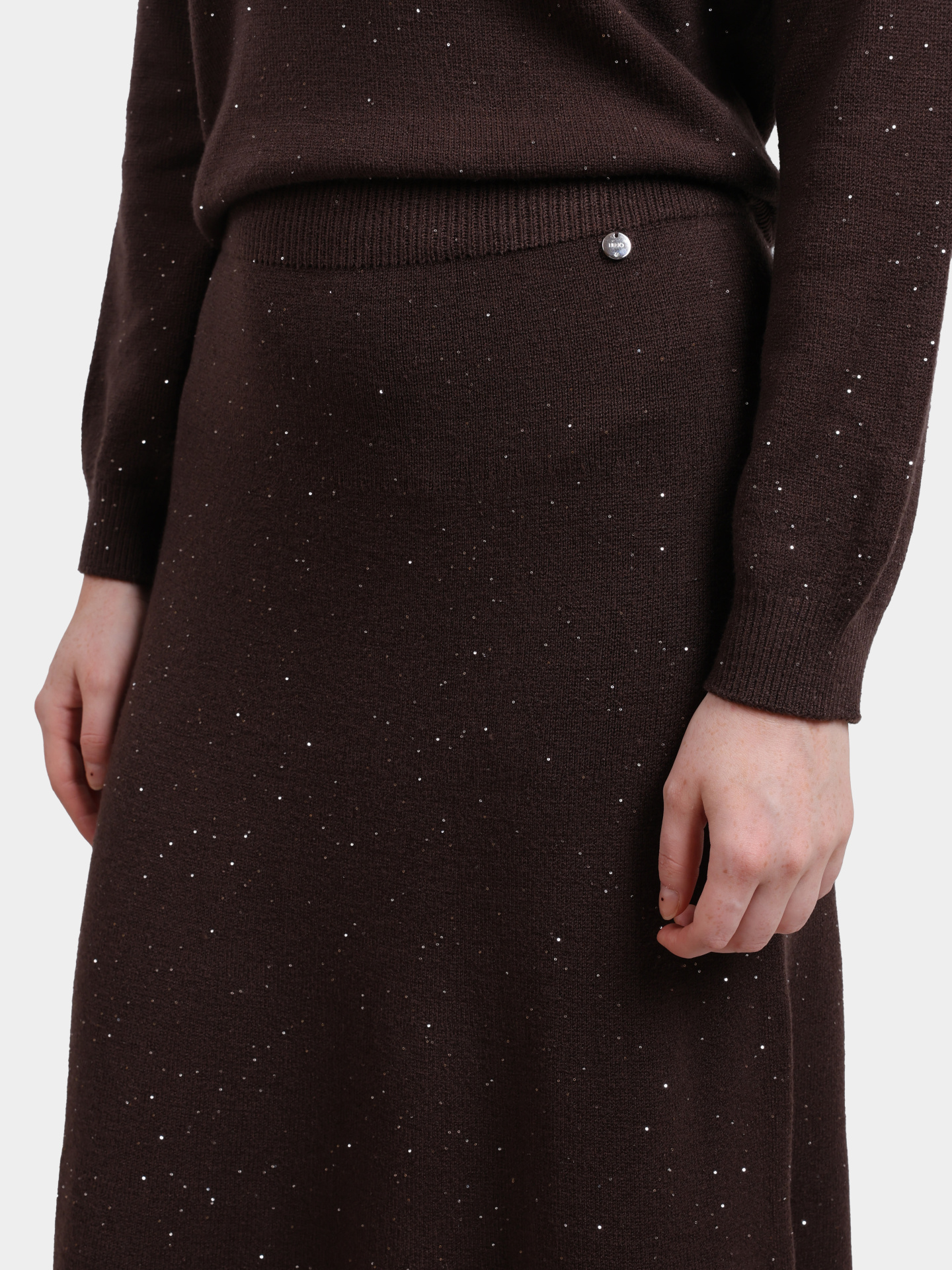 Юбка Liu-Jo MF5295 MA27R A4367 коричневая женская с пайетками — купить в интернет-магазине Verdistore