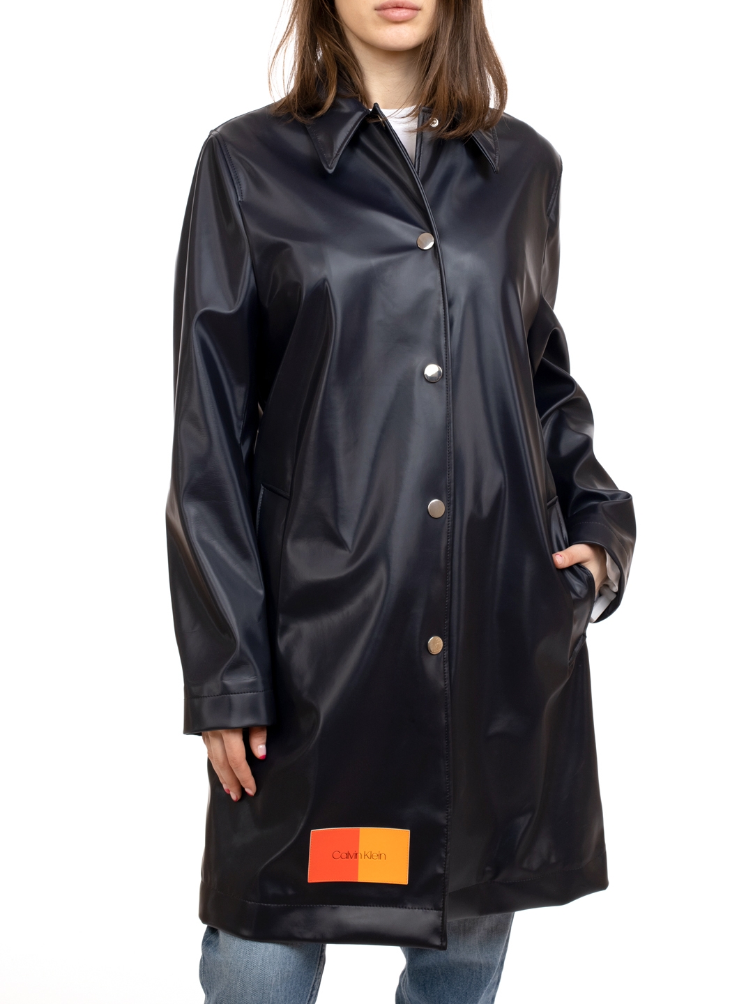 Тренч Calvin Klein K20K200559 темно-синий женский — купить в интернет-магазине Verdistore