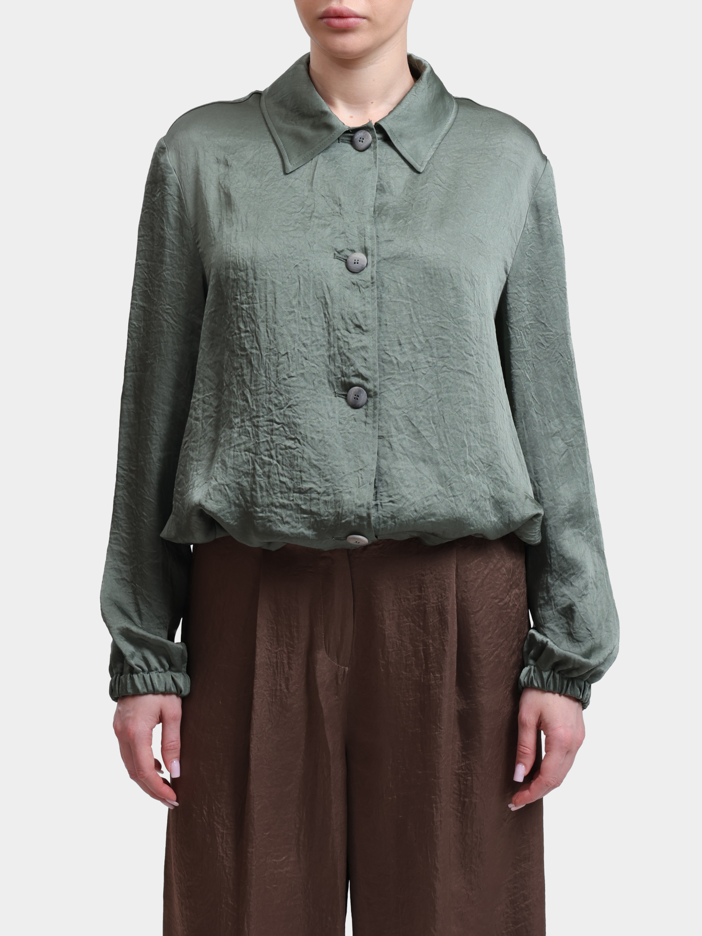 Рубашка MARELLA MLMALBATRO 003 зеленая женская — купить в интернет-магазине Verdistore