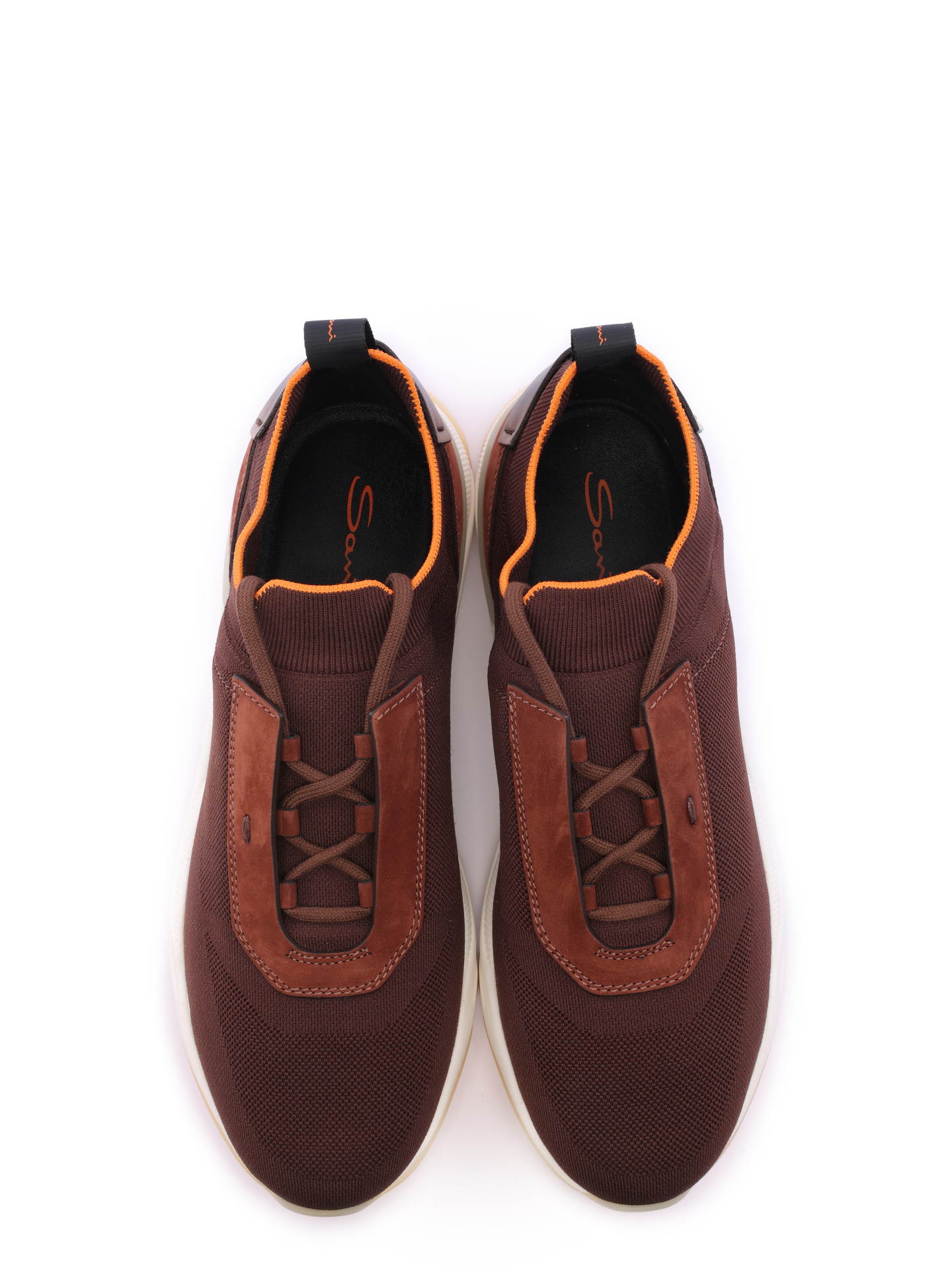 Кроссовки тканевые темно-коричневые с замшевой вставкой сзади — купить в интернет-магазине Verdistore