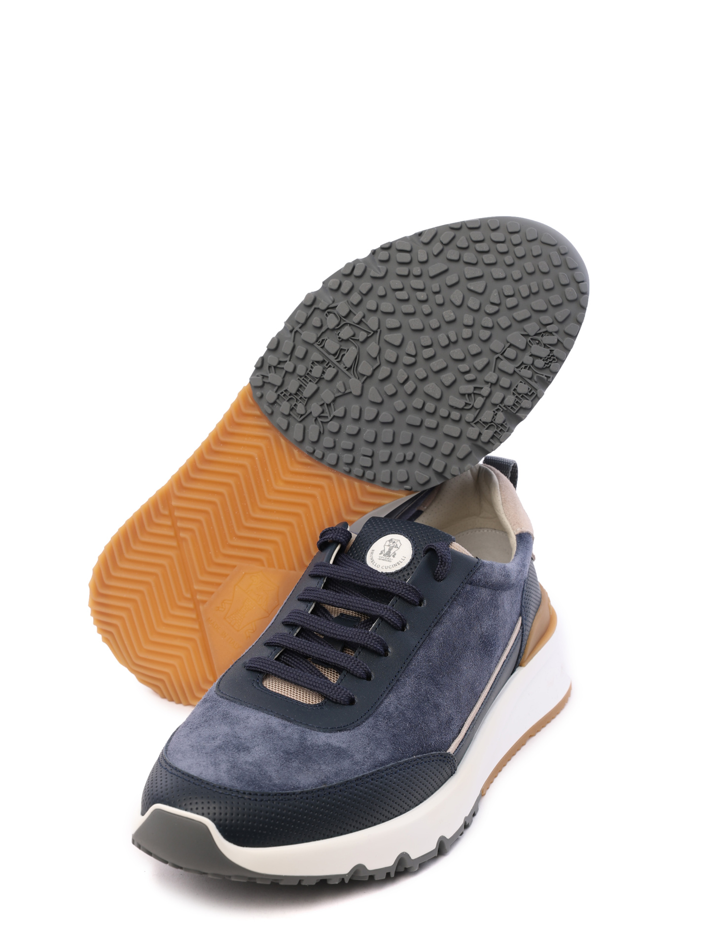 Кроссовки Brunello Cucinelli MZUSNH0278 CEB29 комбинированные мужские с перфорацией — купить в интернет-магазине Verdistore
