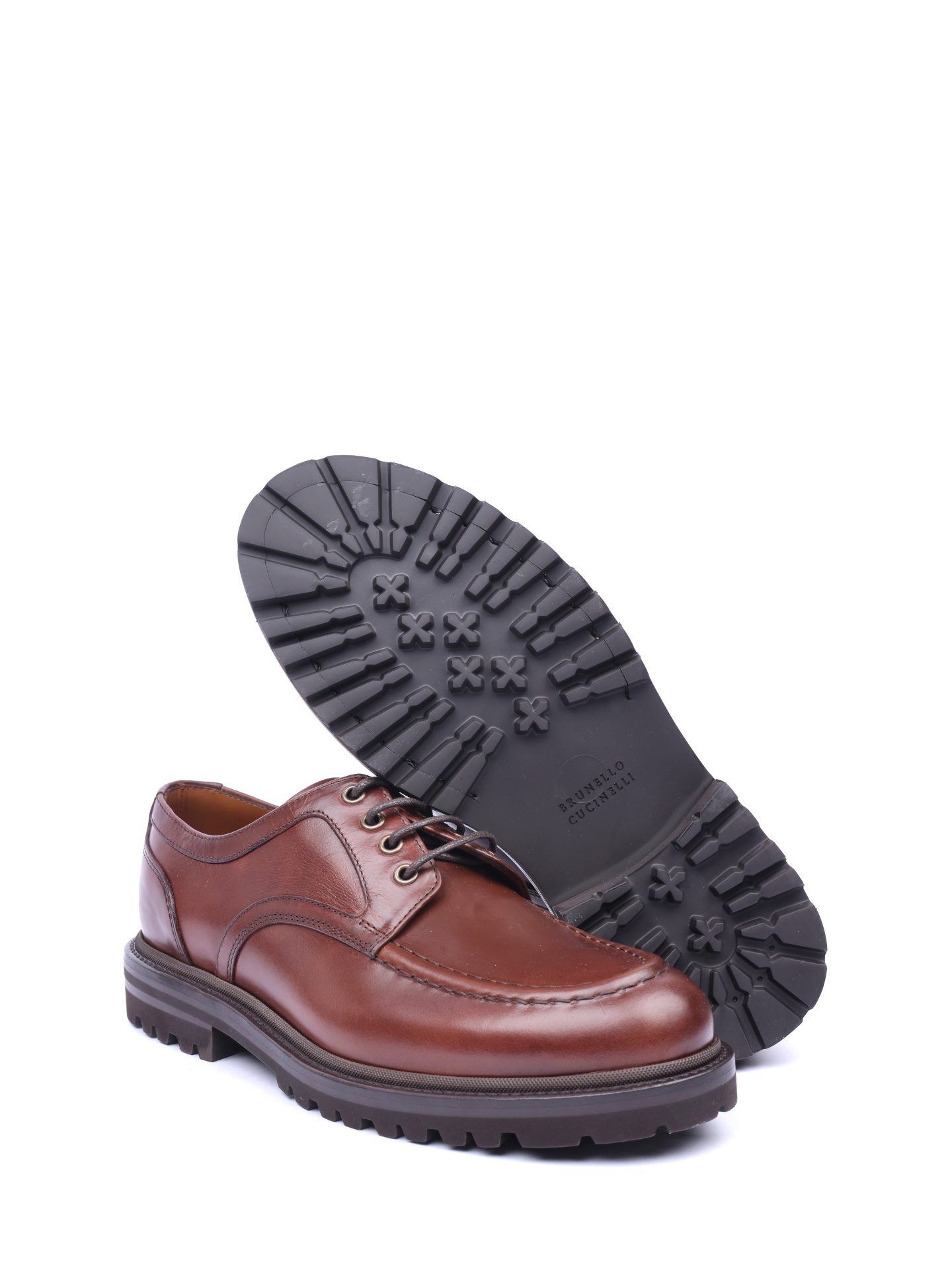 Дерби Brunello Cucinelli MZUCHRG814 C6396 коричневые мужские — купить в интернет-магазине Verdistore