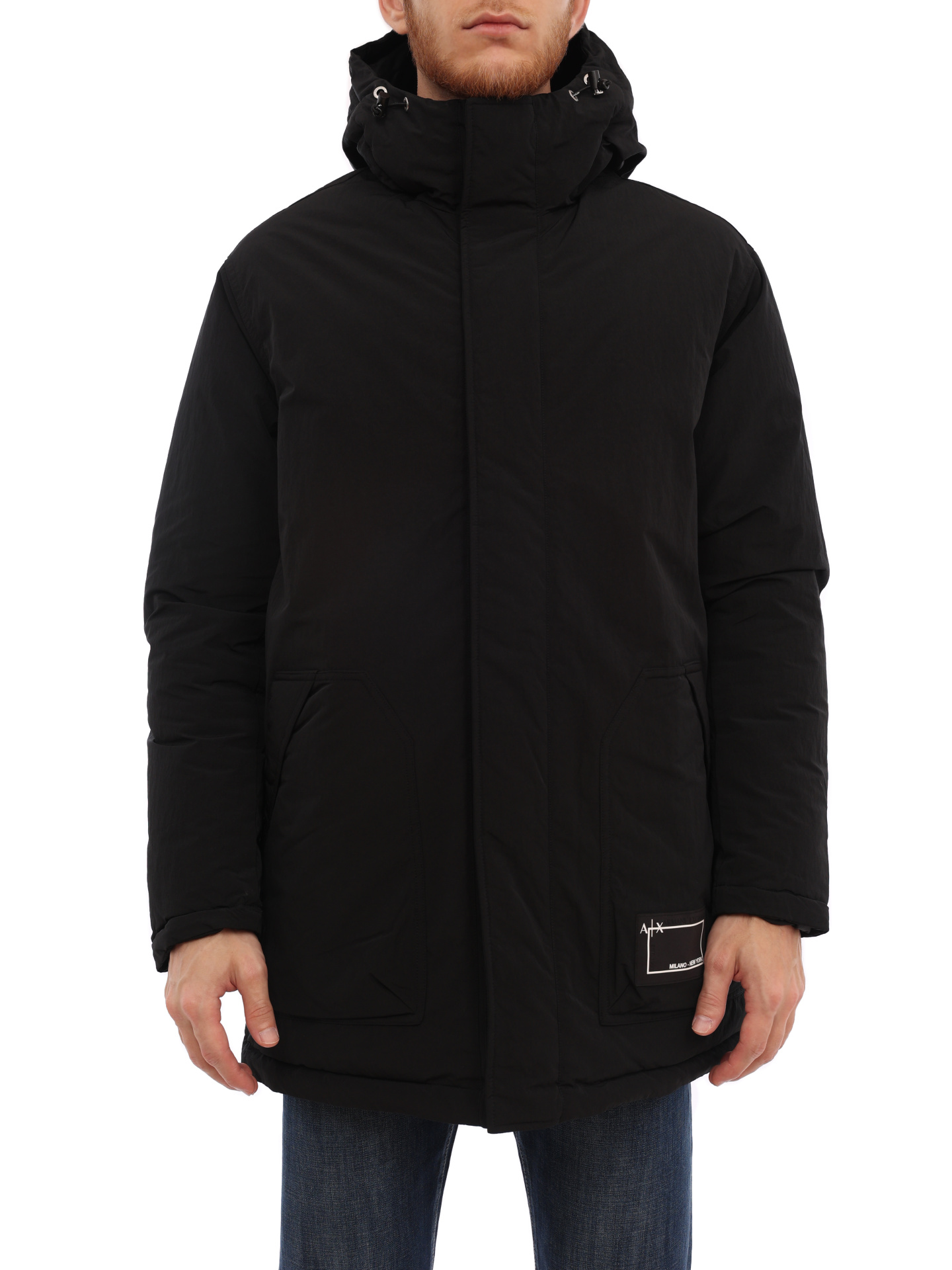 Пуховик Armani Exchange 6LZK32 ZNUKZ 1200 черный мужской удлинённый — купить в интернет-магазине Verdistore