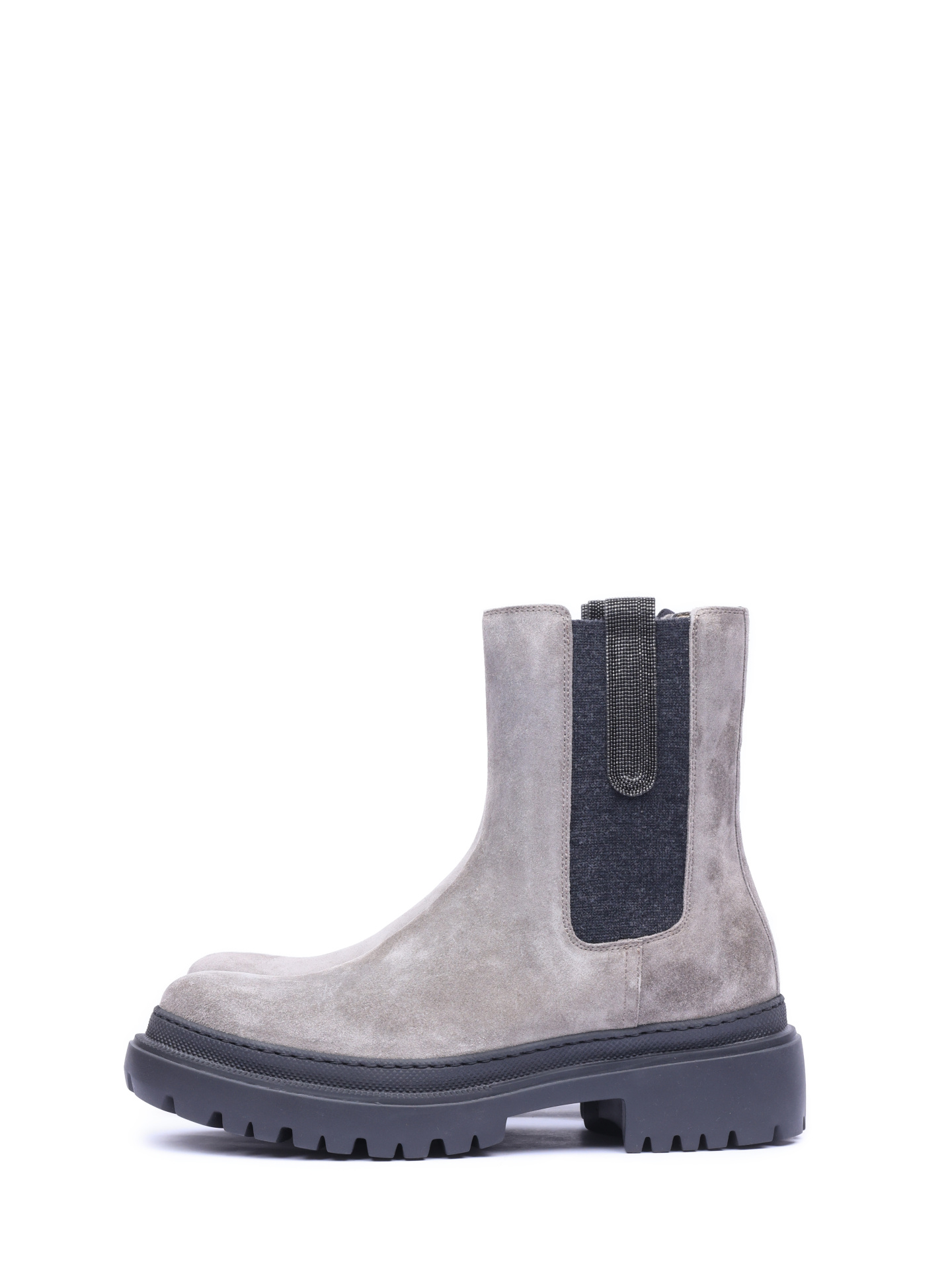 Ботинки Brunello Cucinelli MZSFG2008 C8212 серые женские из замши — купить в интернет-магазине Verdistore