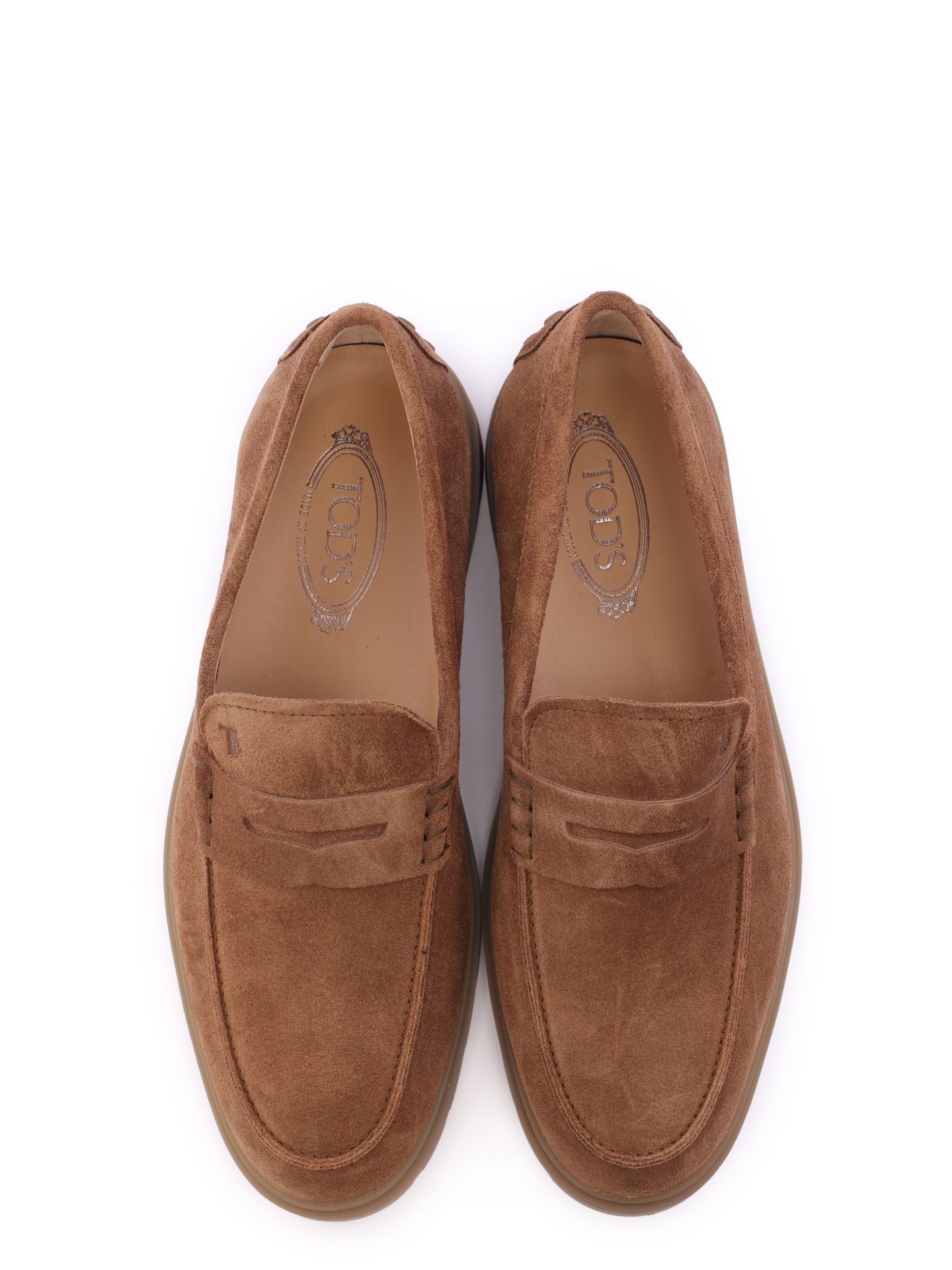 Лоферы коричневые замшевые на резиновой подошве — купить в интернет-магазине Verdistore