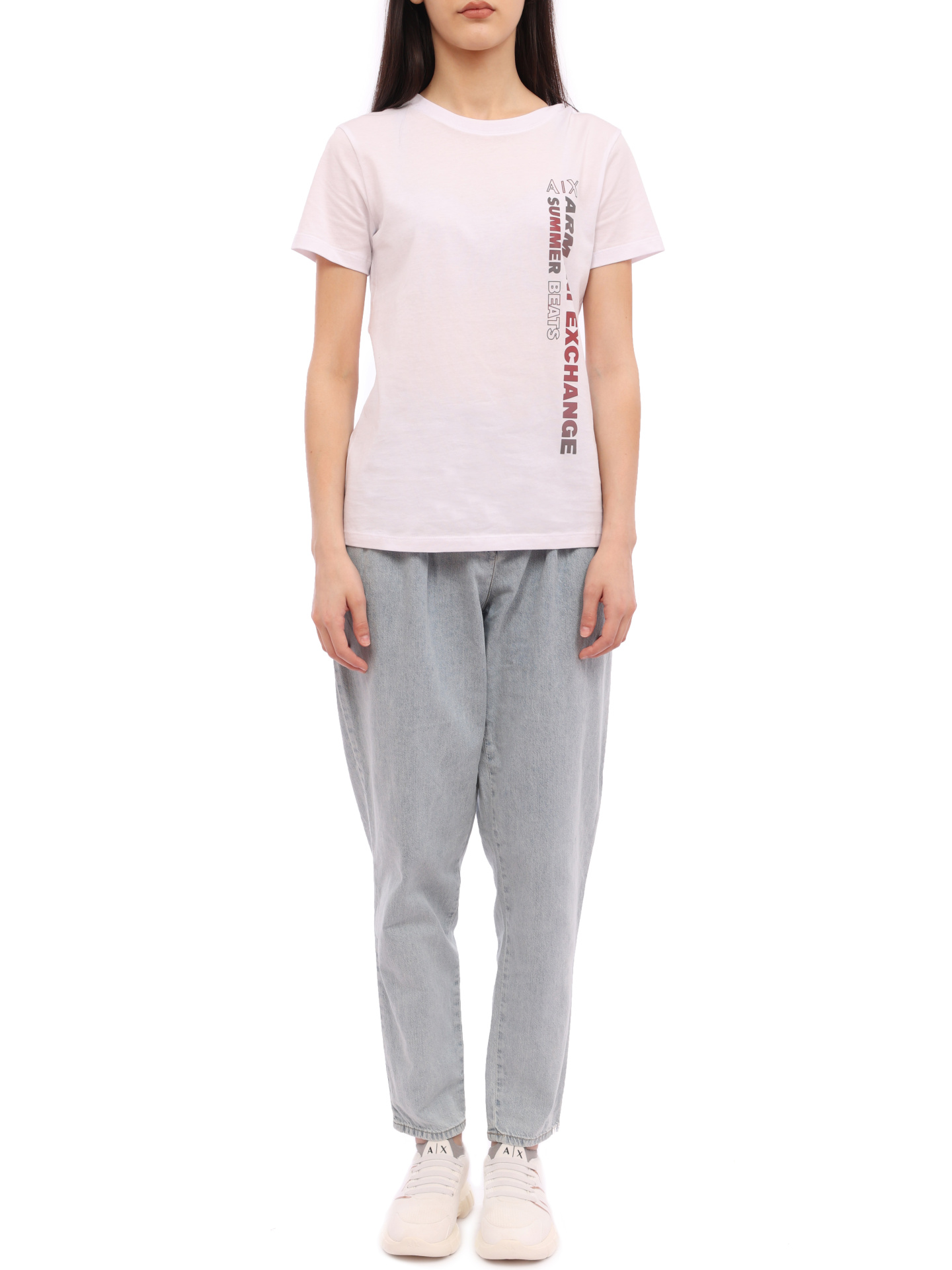 Джинсы Armani Exchange 3RYP62 Y1NZZ 05GX голубые женские с защипами — купить в интернет-магазине Verdistore