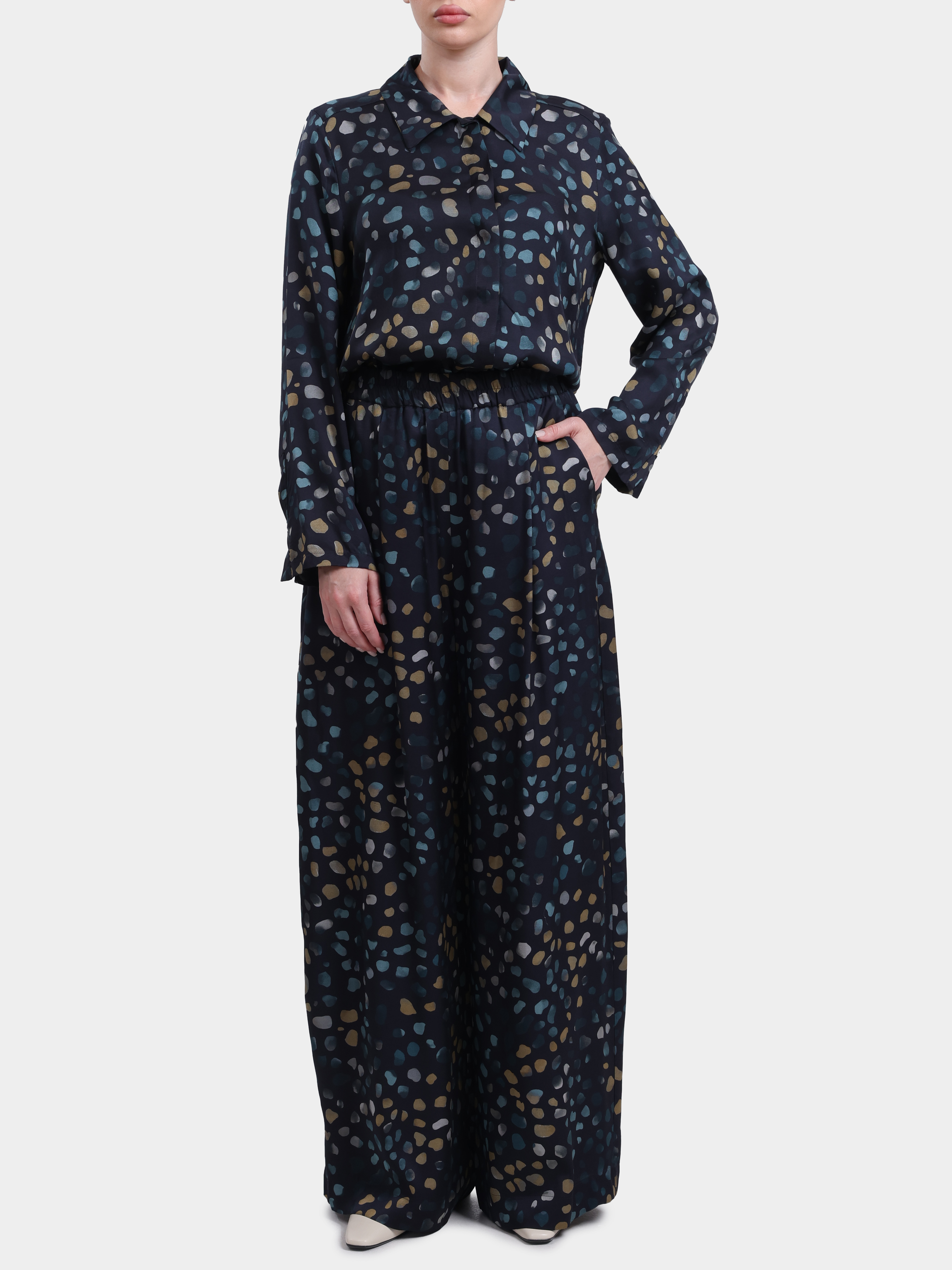 Брюки MARELLA MLLFASTOSO 001 синие женские из вискозы — купить в интернет-магазине Verdistore