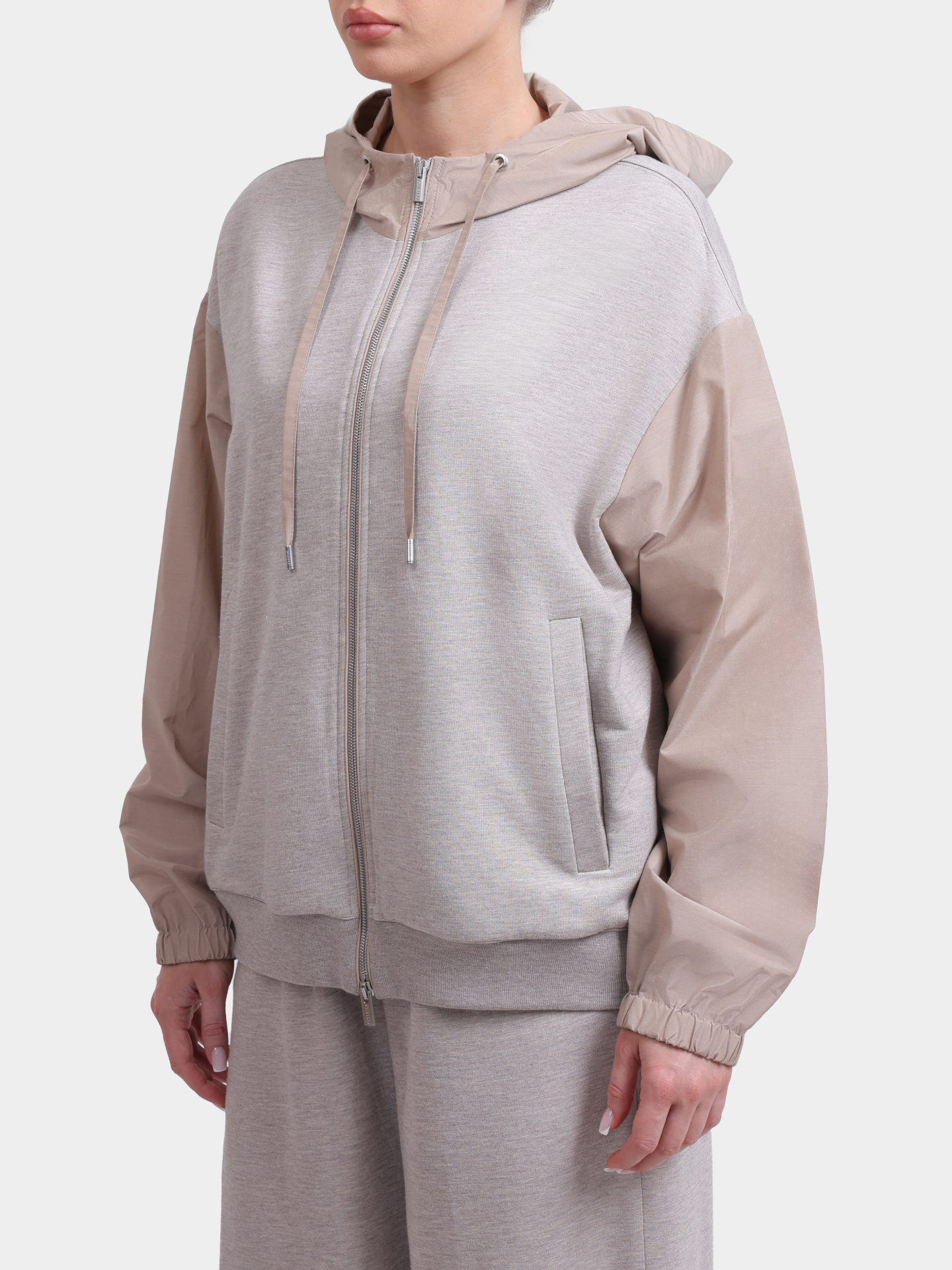 Мастерка Peserico A12577 J0 2355A 49A комбинированная женская с капюшоном — купить в интернет-магазине Verdistore