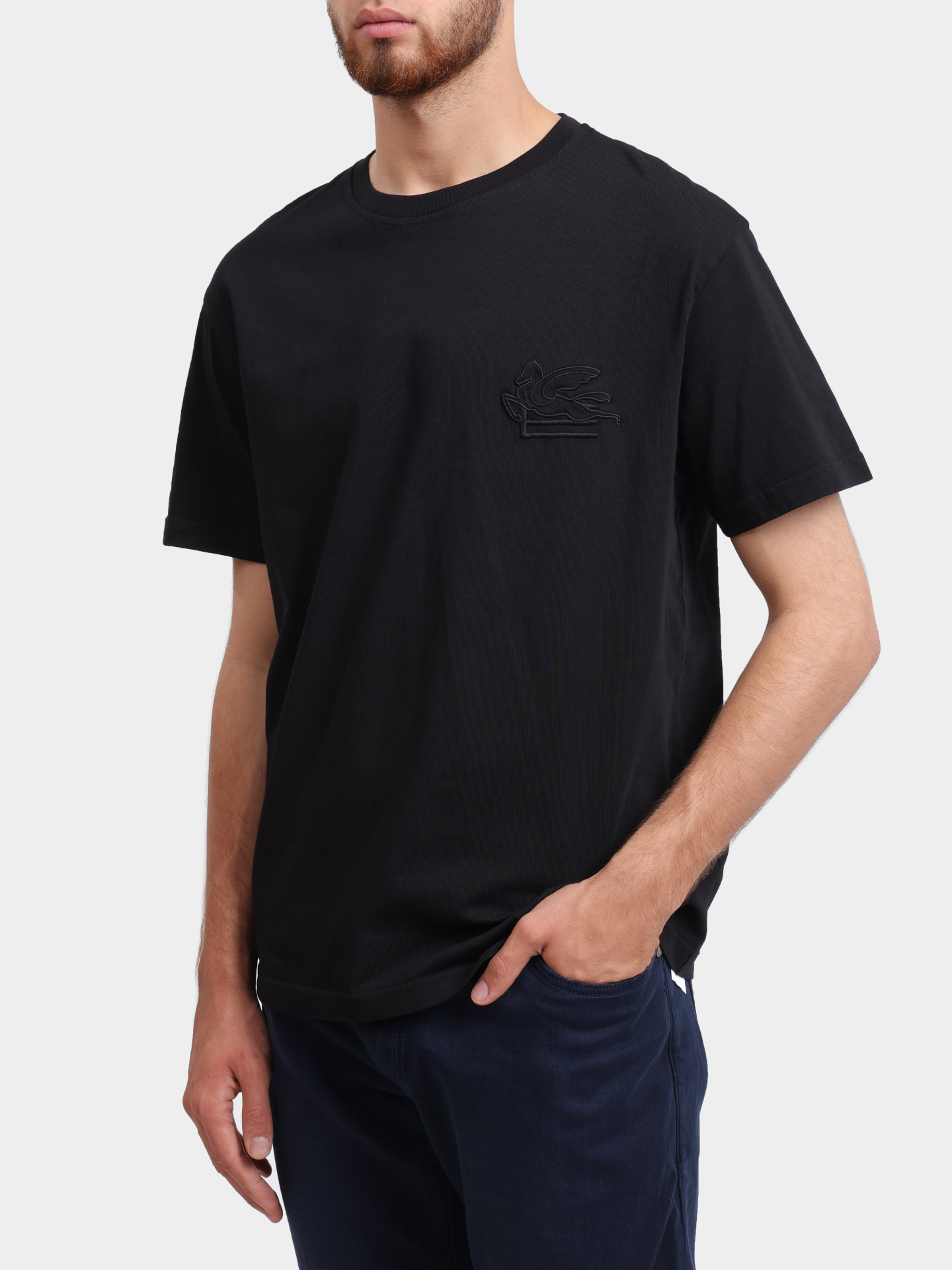 Футболка MRMA0007 AR233 N0000 черная хлопковая прямого кроя — купить в интернет-магазине Verdistore