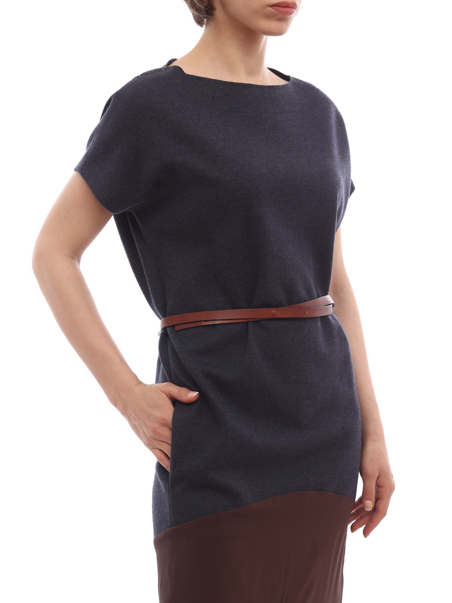 Платье Brunello Cucinelli MR504A4068 комбинированное женское — купить в интернет-магазине Verdistore