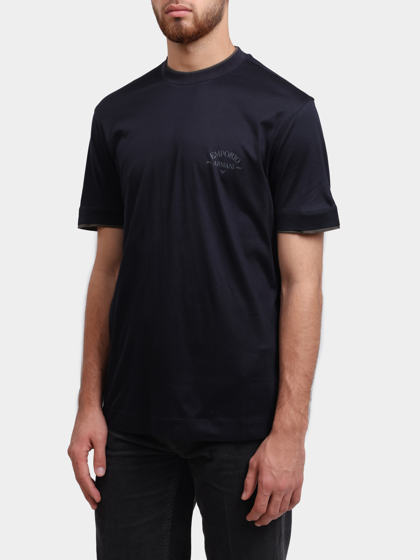 Футболка Emporio Armani EM002939 AF18312 UB118 темно-синяя мужская — купить в интернет-магазине Verdistore