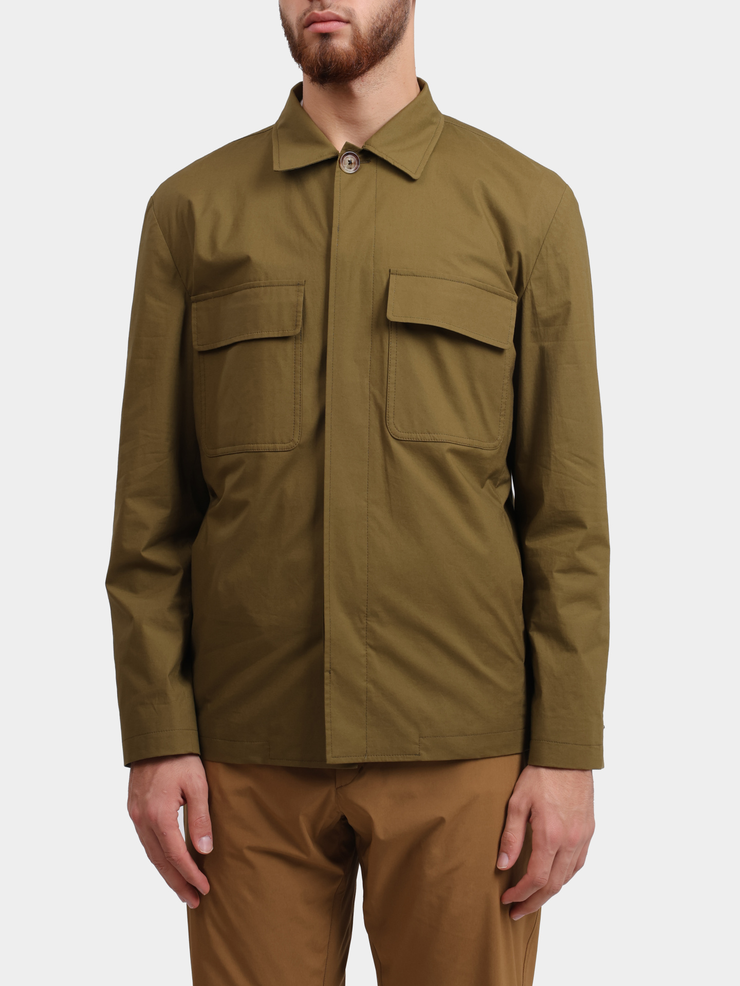 Рубашка EQANSEL SK62427 500 оливковая хлопковая — купить в интернет-магазине Verdistore