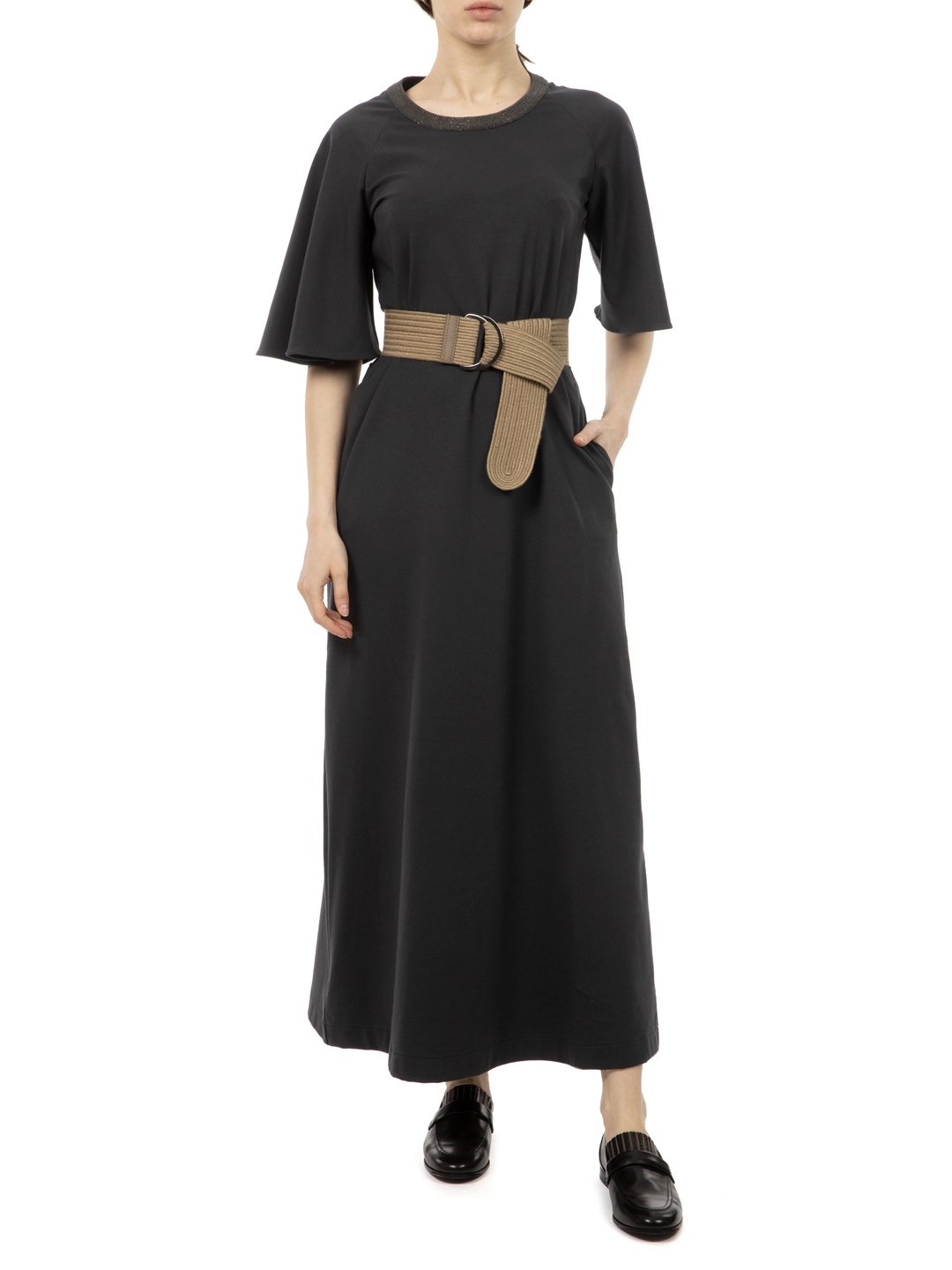 Платье Brunello Cucinelli MH968ADT61 C7928 хлопковое женское с поясом — купить в интернет-магазине Verdistore