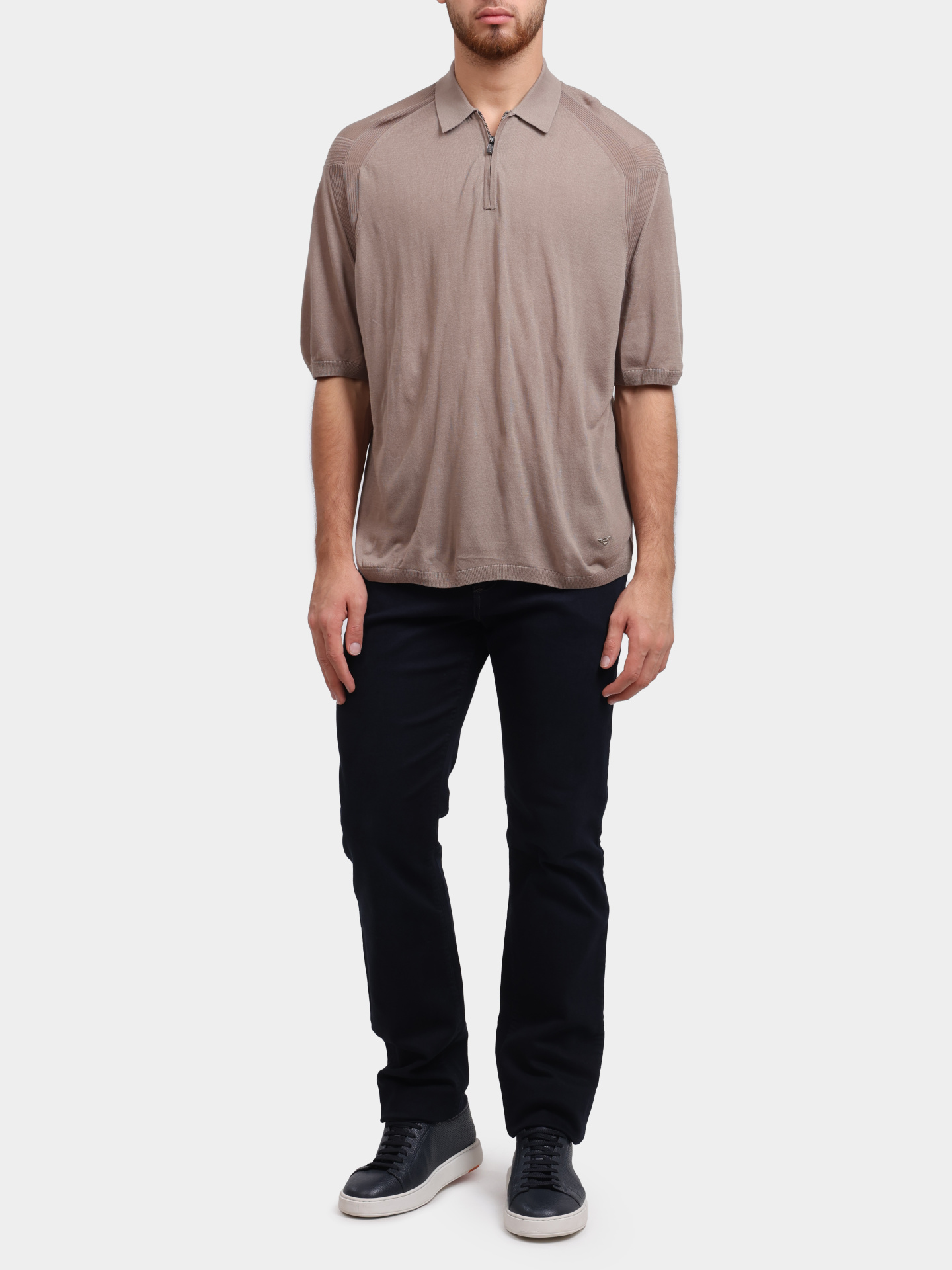 Поло Emporio Armani EM000680 AF13907 U6167 бежевое мужское — купить в интернет-магазине Verdistore
