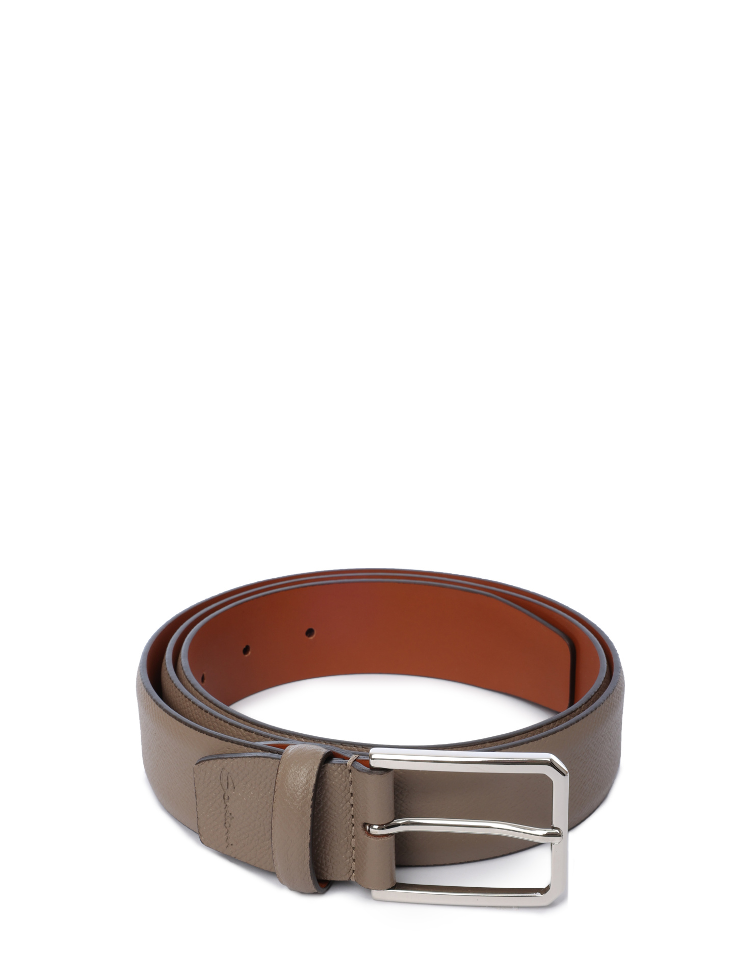Ремень бежевый кожаный с металлической пряжкой — купить в интернет-магазине Verdistore