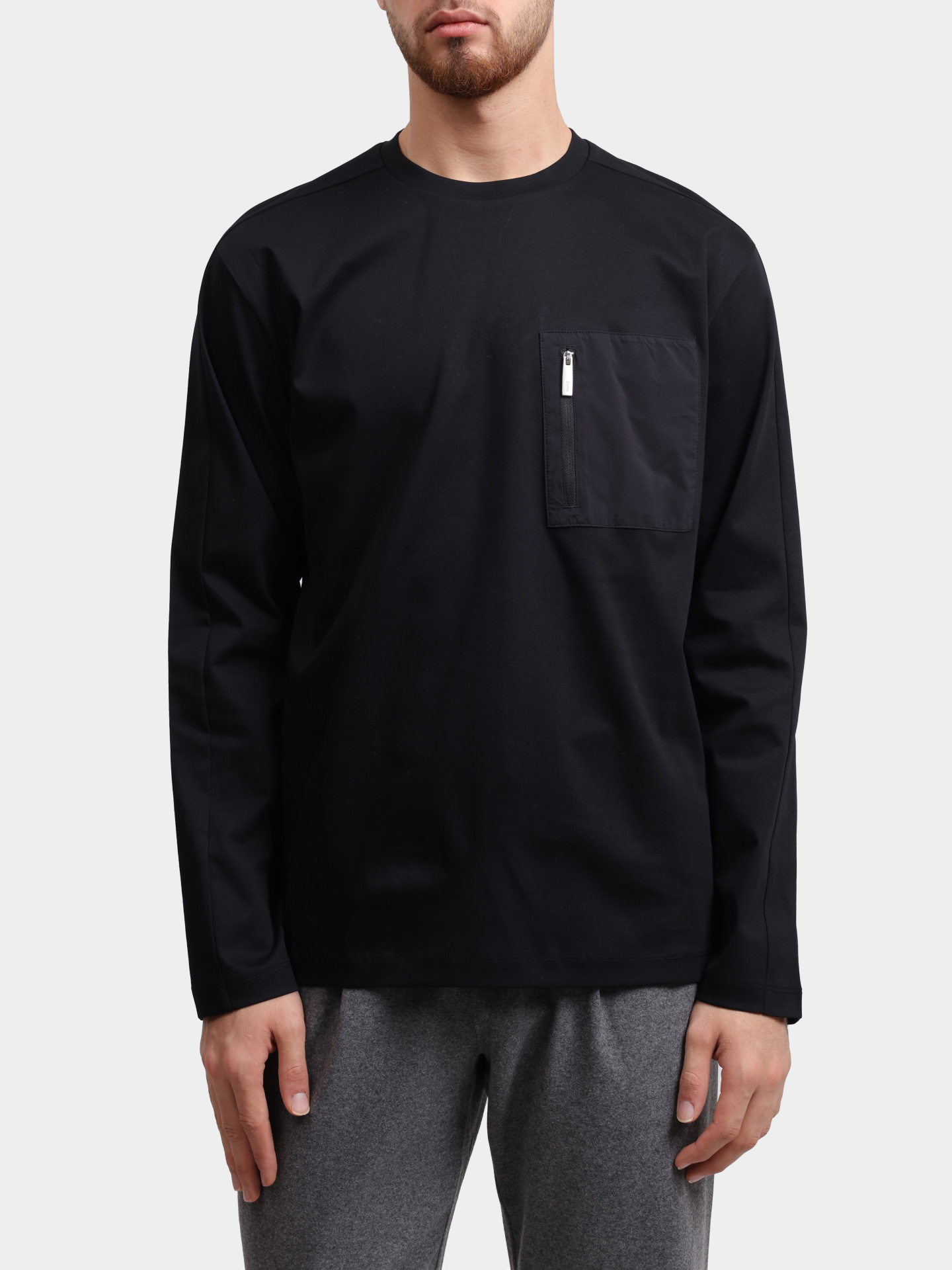 Футболка JG00071UL 52095 9300 черная с длинным рукавом мужская — купить в интернет-магазине Verdistore