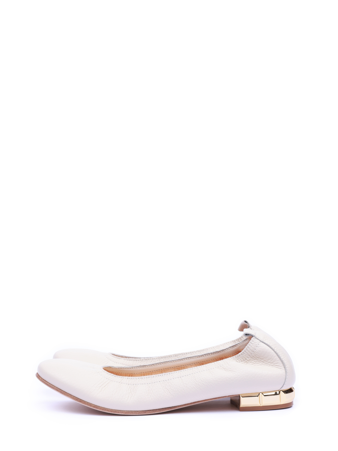 Балетки Ballin B7S6063/1135A23 белые женские с золотистым каблуком — купить в интернет-магазине Verdistore