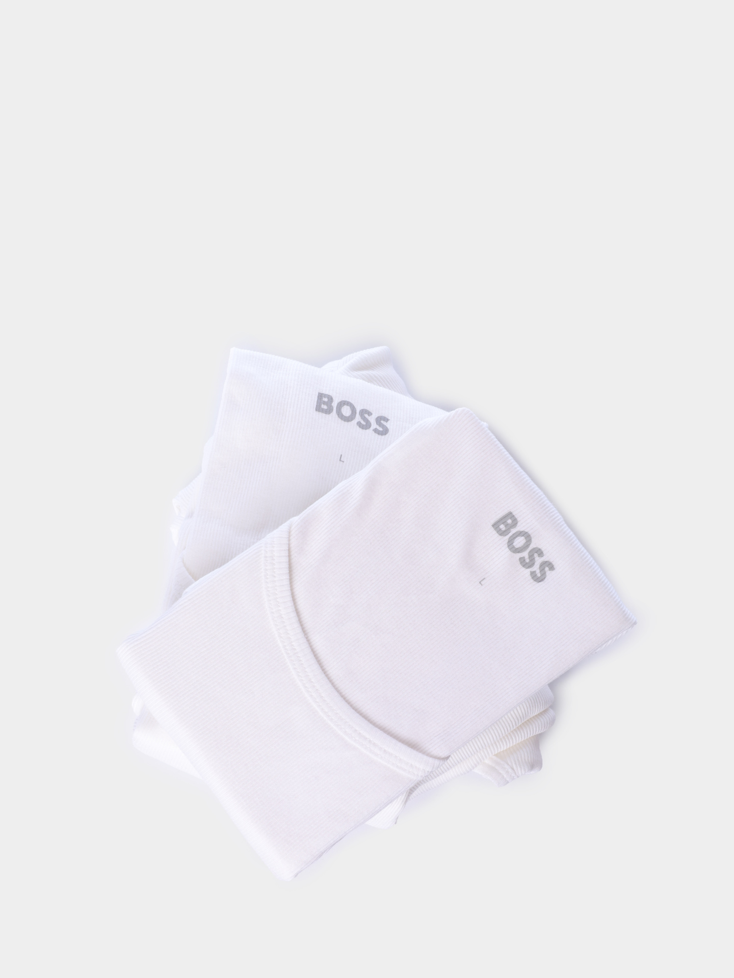 Майка комплект 3 пары BOSS BLACK 10271762 01 50542132 100 белая мужская — купить в интернет-магазине Verdistore