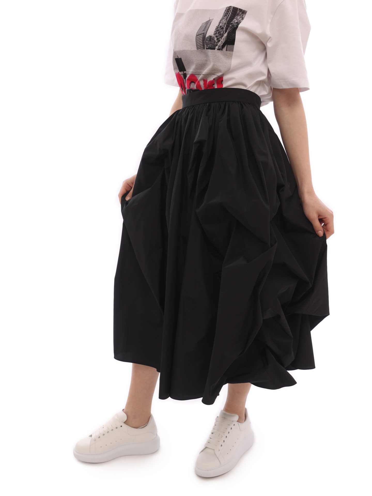 Юбка Alexander McQueen 696066 QEACX 1000 черная женская — купить в интернет-магазине Verdistore