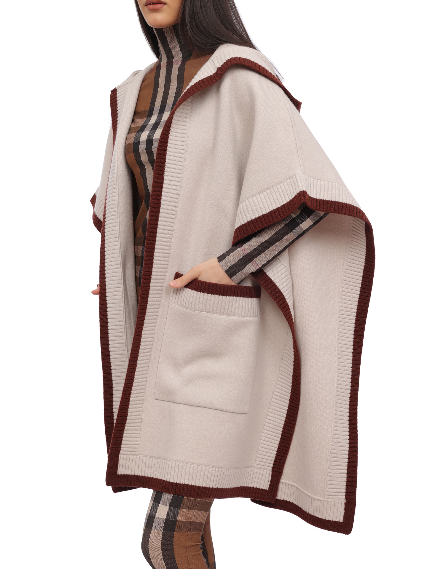Пончо Burberry 8056011 A2152 шерстяное женское — купить в интернет-магазине Verdistore