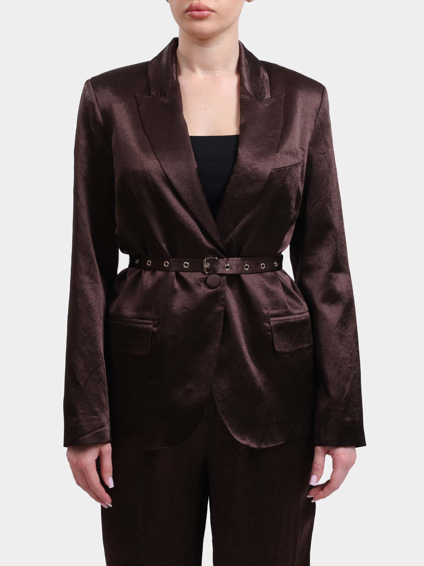 Жакет Liu-Jo BLACK LABEL CA6146 T450A P9576 женский с приталенным силуэтом и поясом  — купить в интернет-магазине Verdistore