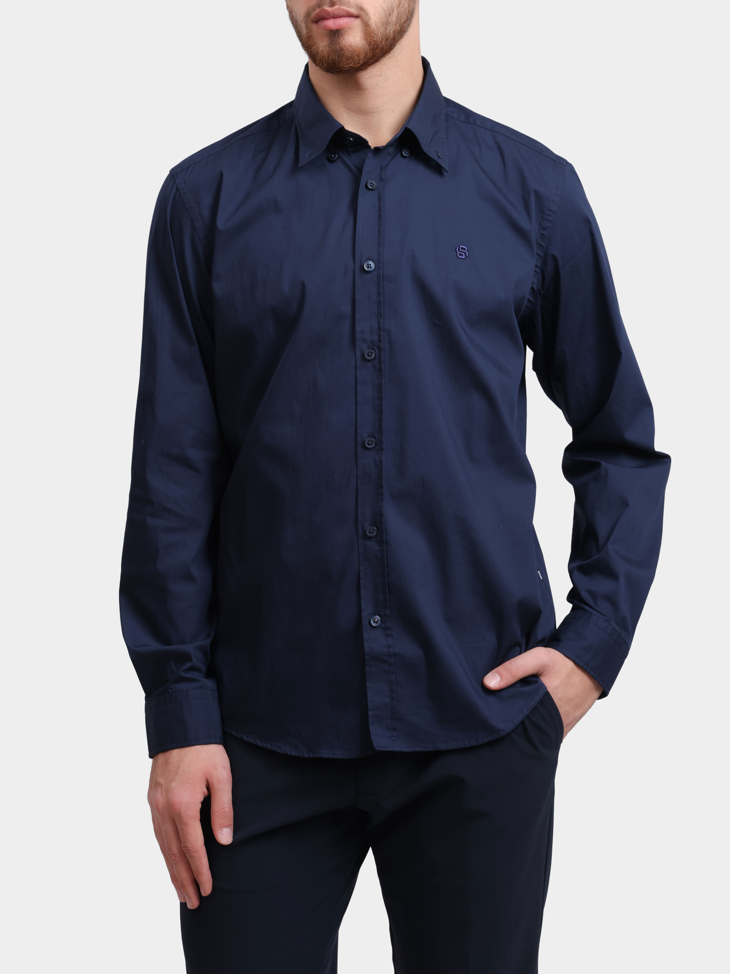 Рубашка Boss 50545227 404 темно-синяя мужская — купить в интернет-магазине Verdistore