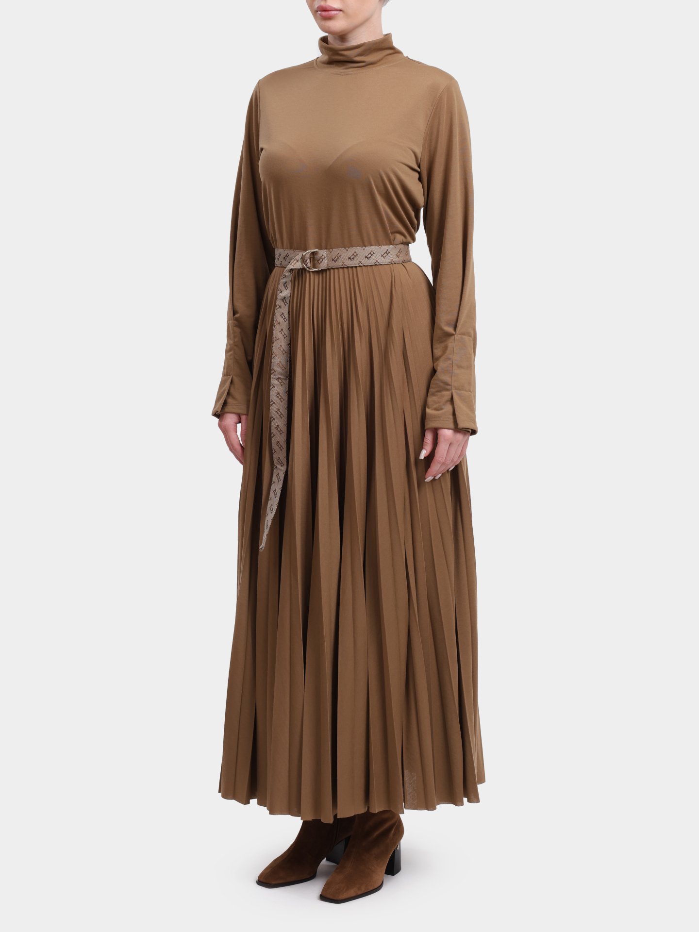 Платье AB00043D 52105 2157 кэмел женское с поясом — купить в интернет-магазине Verdistore