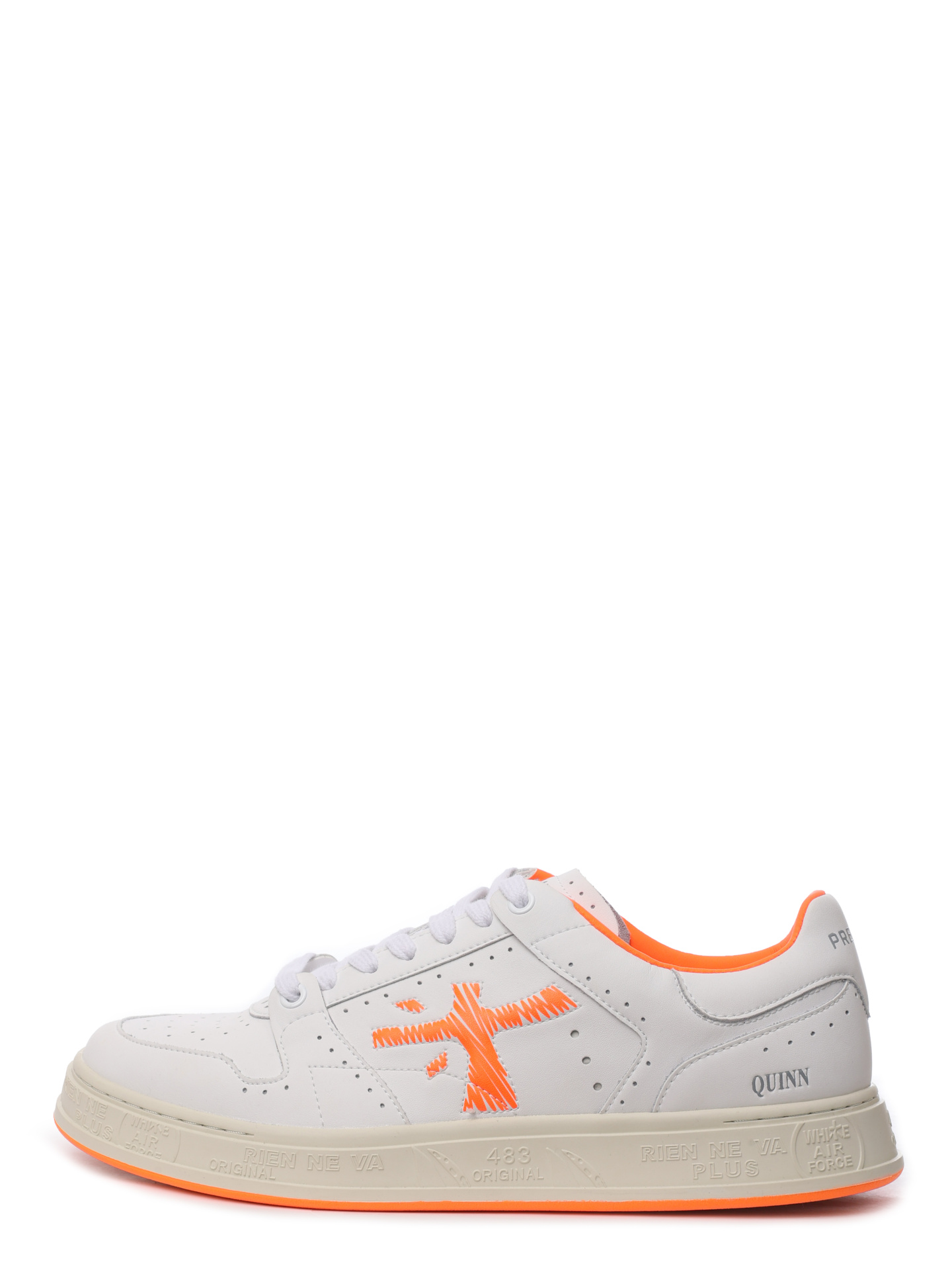 Кеды белые с оранжевыми вставками п бокам и на подошве — купить в интернет-магазине Verdistore