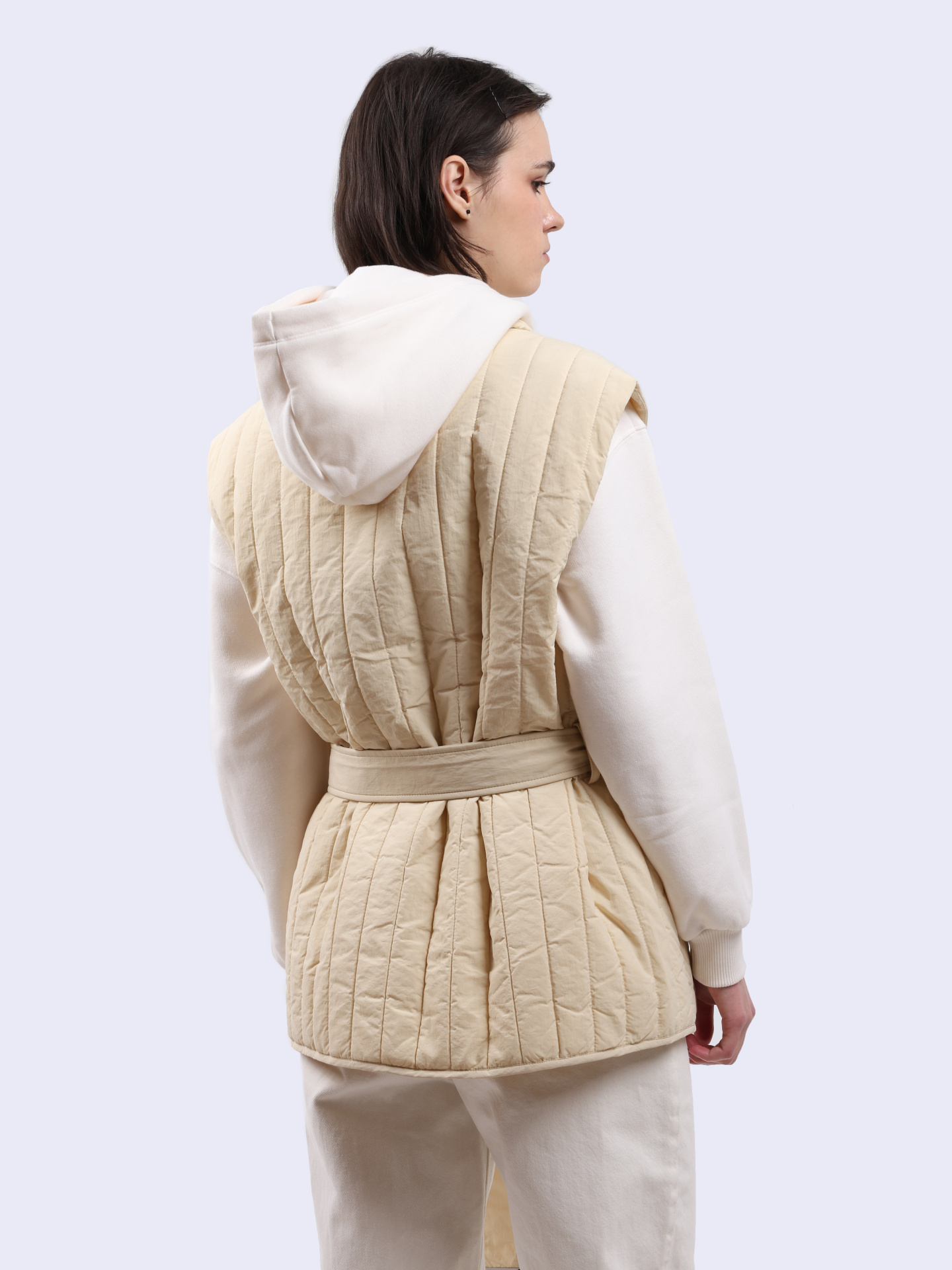 Жилет Calvin Klein K20K207101 PGD молочный женский с поясом — купить в интернет-магазине Verdistore