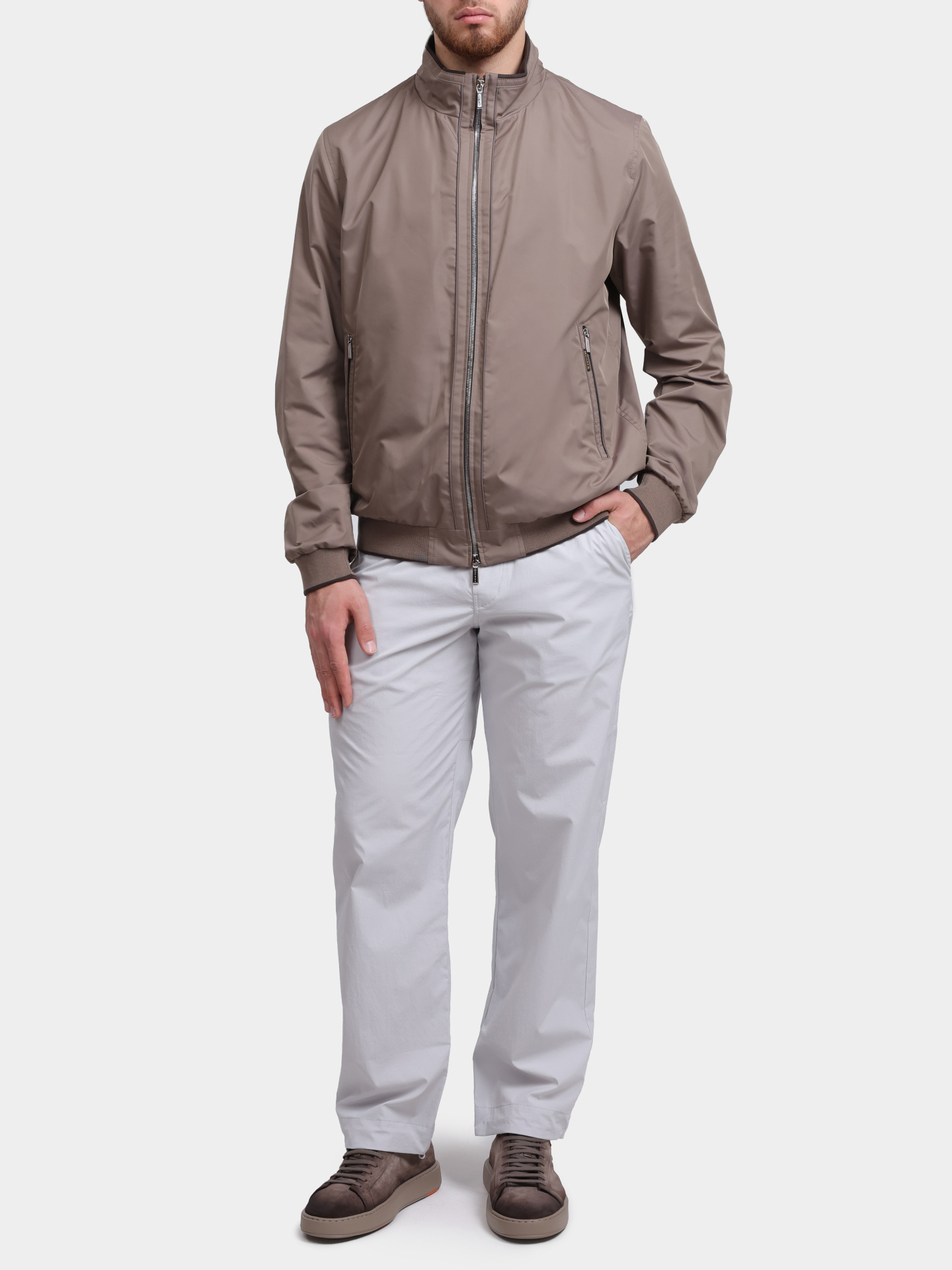 Бомбер MooRER MANETTI - WK бежевый на молнии мужской — купить в интернет-магазине Verdistore