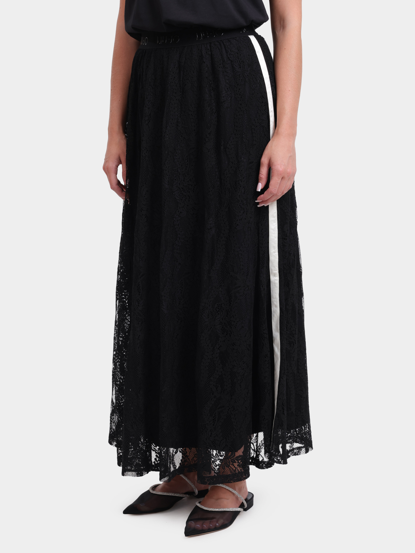 Юбка Liu-Jo TF5260 J4951 22222 черная женская из кружева — купить в интернет-магазине Verdistore