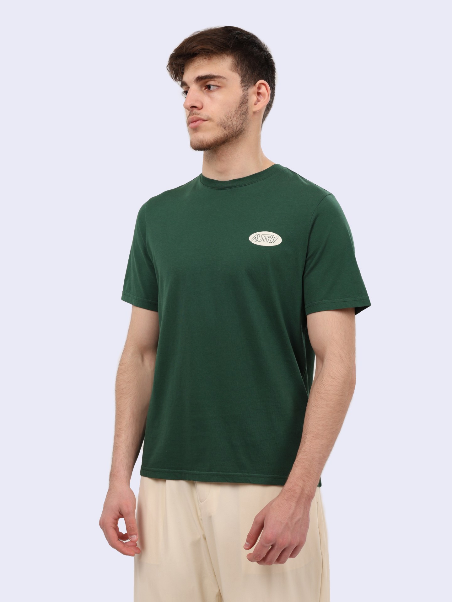 Футболка Autry TSPM-09CV зеленая мужская с контрастным логотипом — купить в интернет-магазине Verdistore