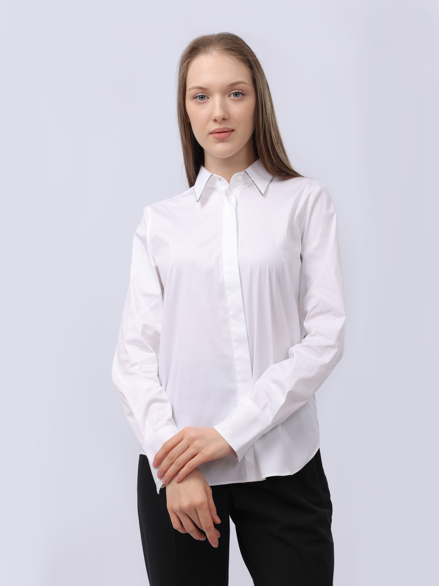 Рубашка Brunello Cucinelli M0091B1367 C159 белая женская — купить в интернет-магазине Verdistore