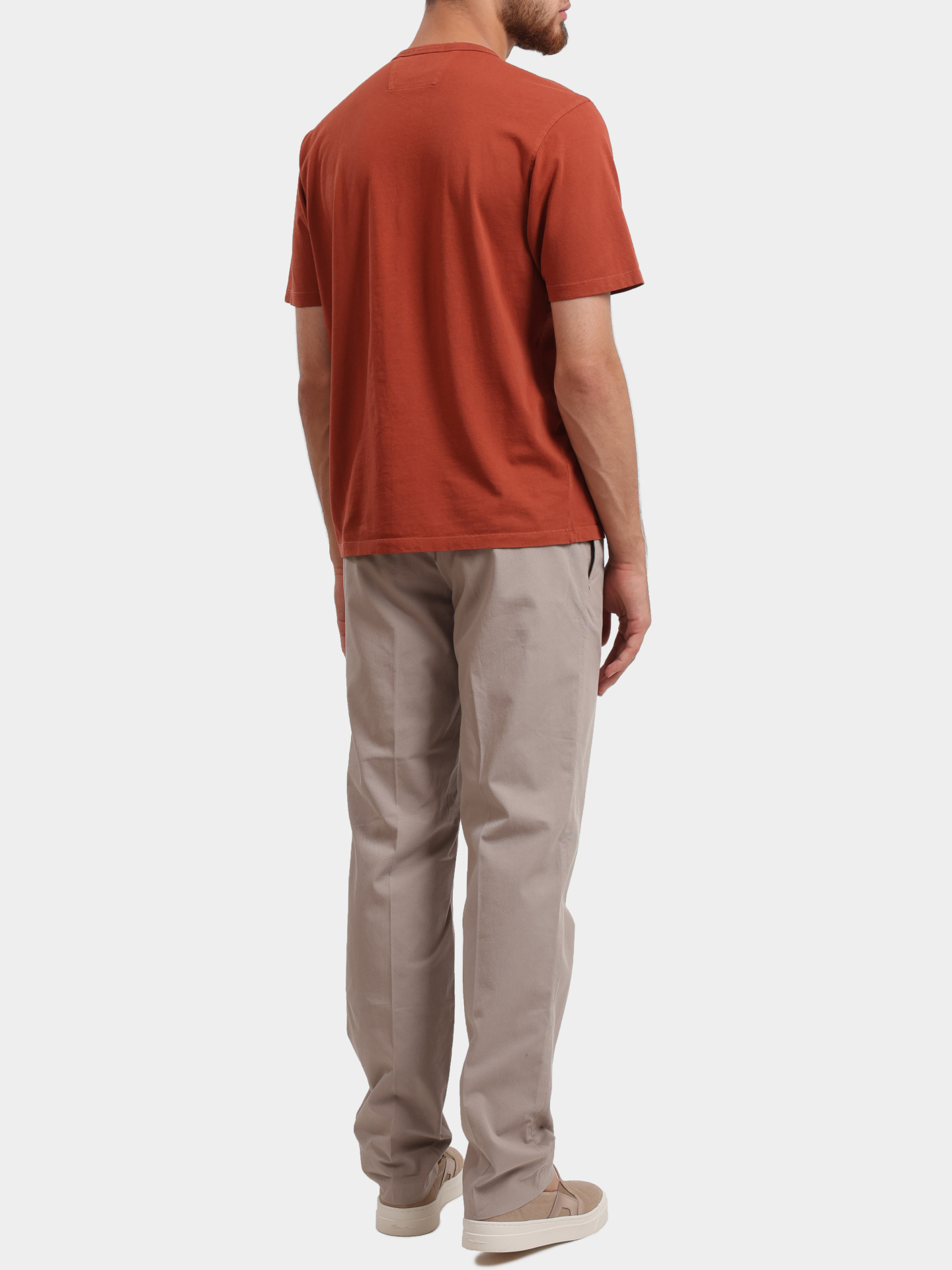 Брюки Emporio Armani EM001505 AF13784 U6167 бежевые мужские из хлопка — купить в интернет-магазине Verdistore