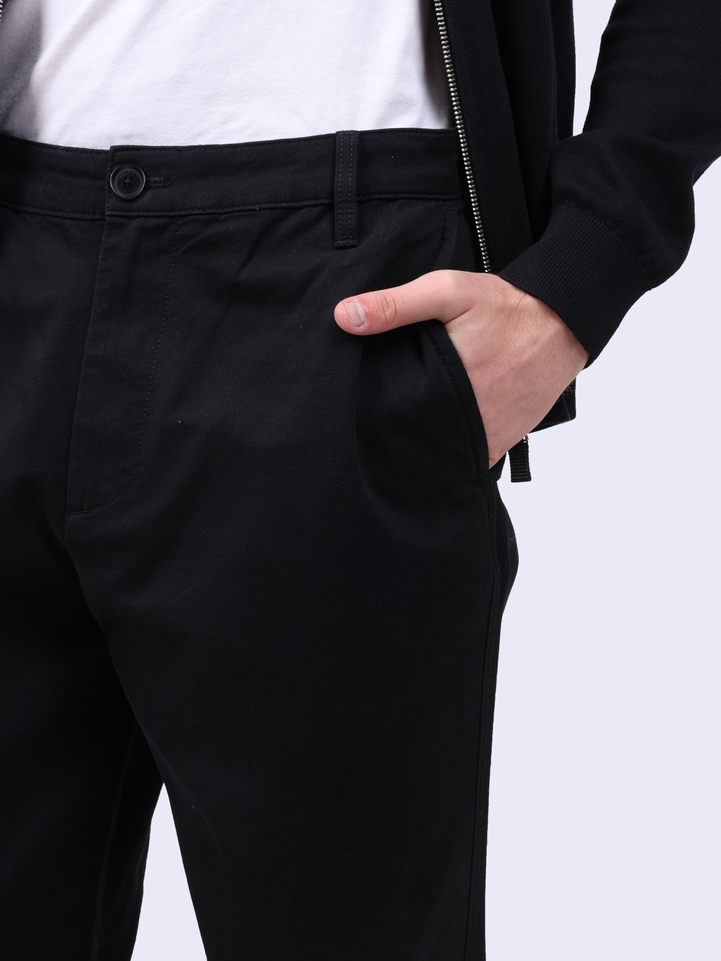 Брюки Armani Exchange 6DZPL6 ZN5WZ 1200 черные мужские хлопковые — купить в интернет-магазине Verdistore