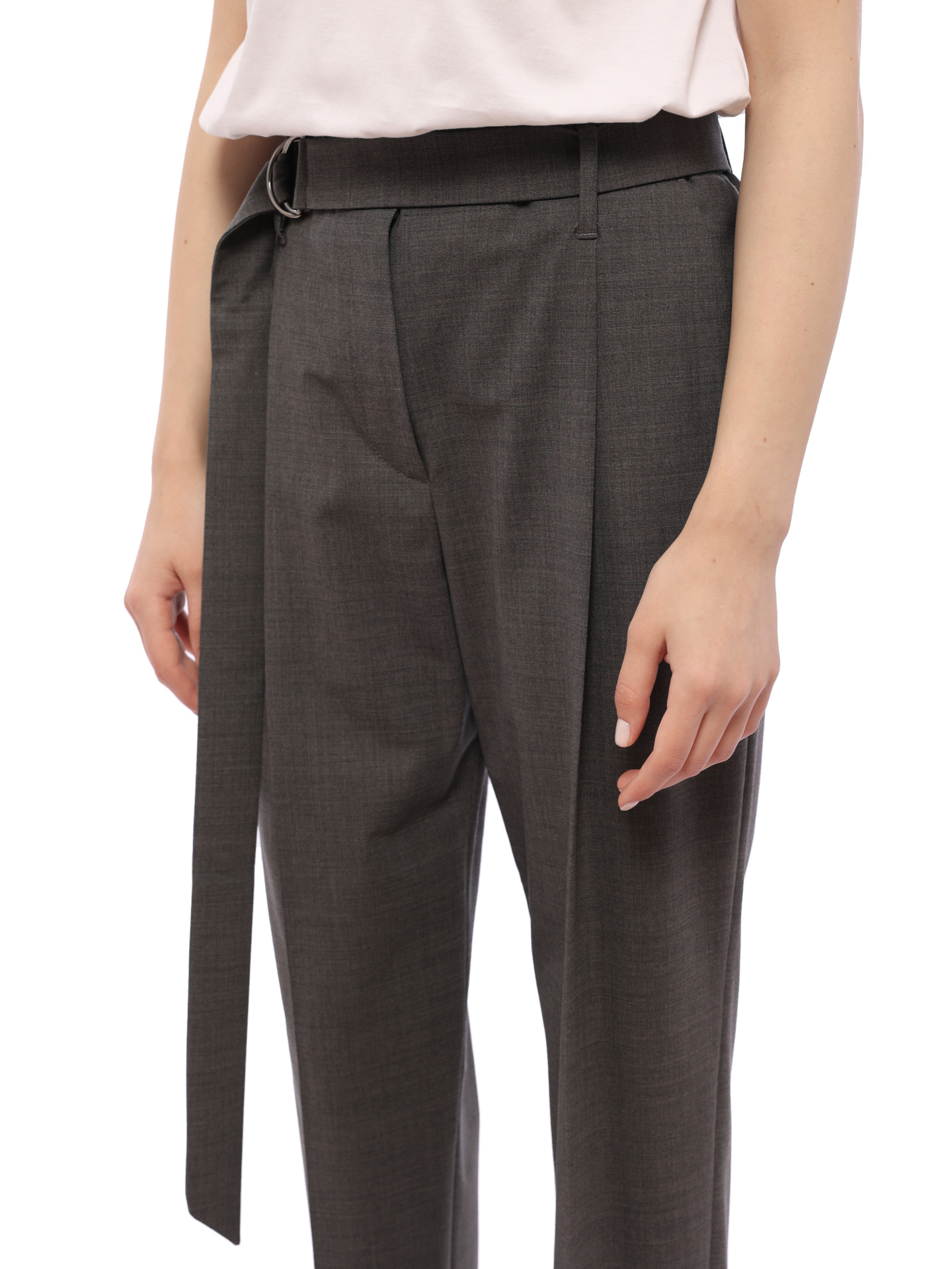 Брюки Brunello Cucinelli M0W07P6233 серые женские из шерсти — купить в интернет-магазине Verdistore