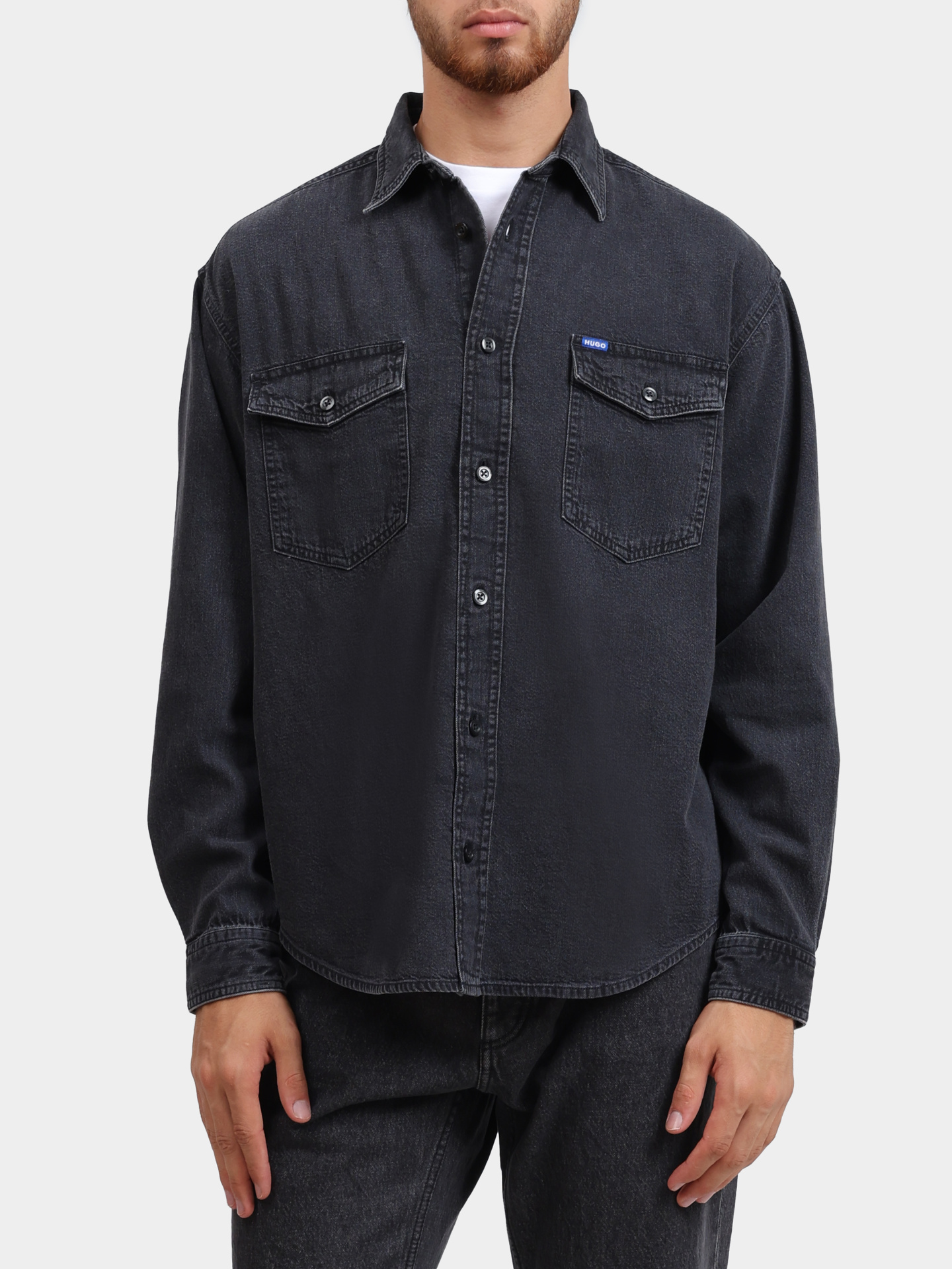 Рубашка Hugo 10268619 01 50534179 021 джинсовая мужская — купить в интернет-магазине Verdistore