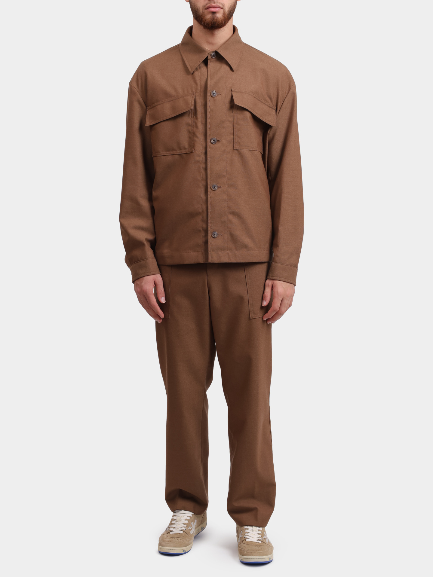 Брюки Boss 50546347 217 коричневые мужские из шерсти — купить в интернет-магазине Verdistore