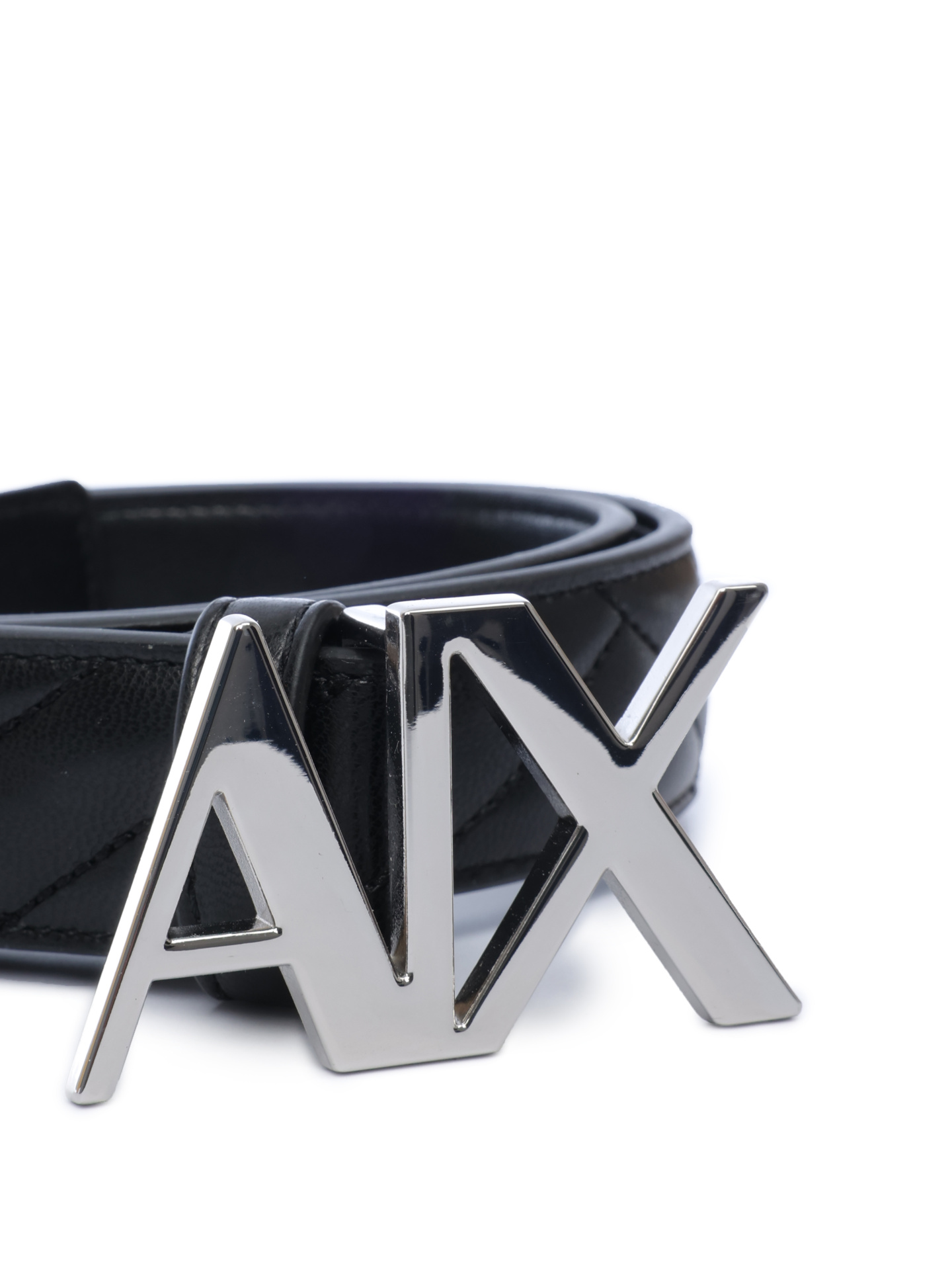 Ремень Armani Exchange 941134 4R742 00020 черный женский стеганый — купить в интернет-магазине Verdistore