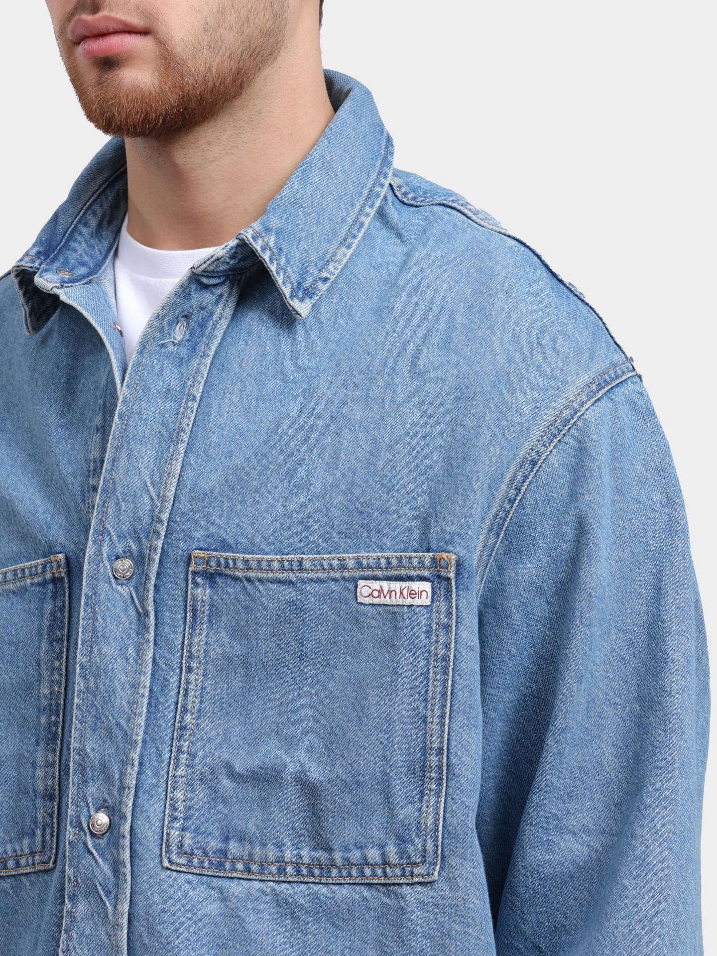 Рубашка Calvin Klein Jeans J30J327511 1A4 джинсовая мужская — купить в интернет-магазине Verdistore