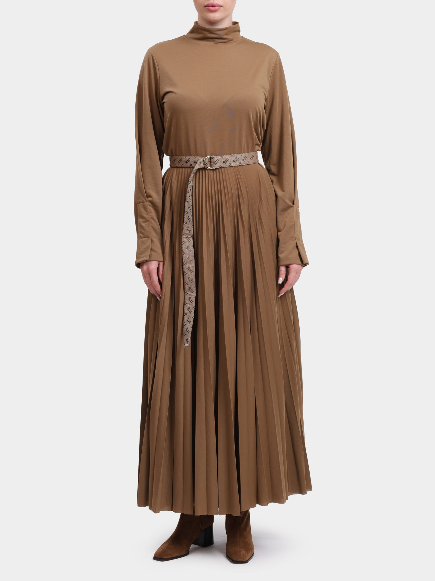 Платье AB00043D 52105 2157 кэмел женское с поясом — купить в интернет-магазине Verdistore