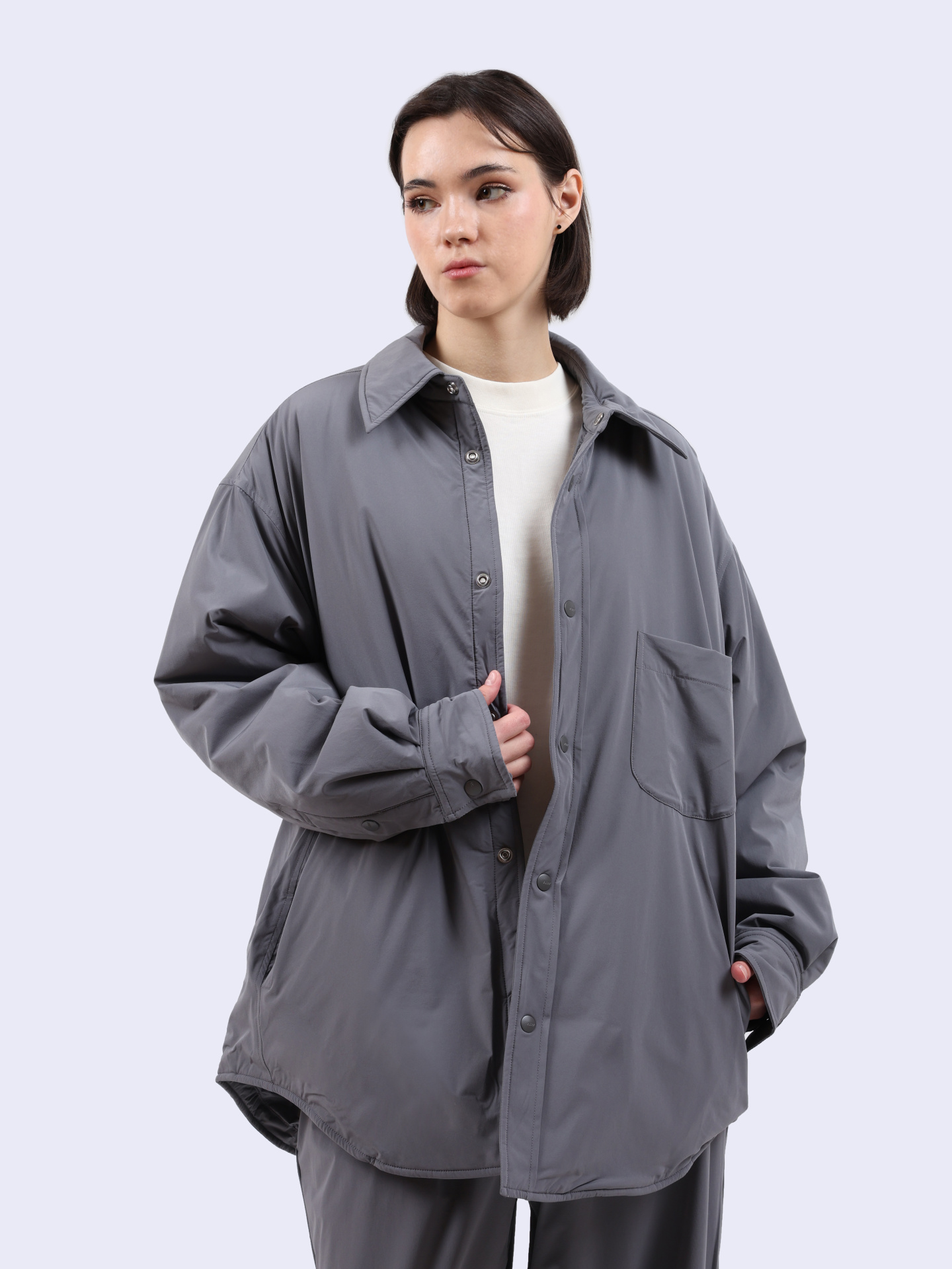 Пуховик Autry SJPX-50DL серый женский на кнопках — купить в интернет-магазине Verdistore